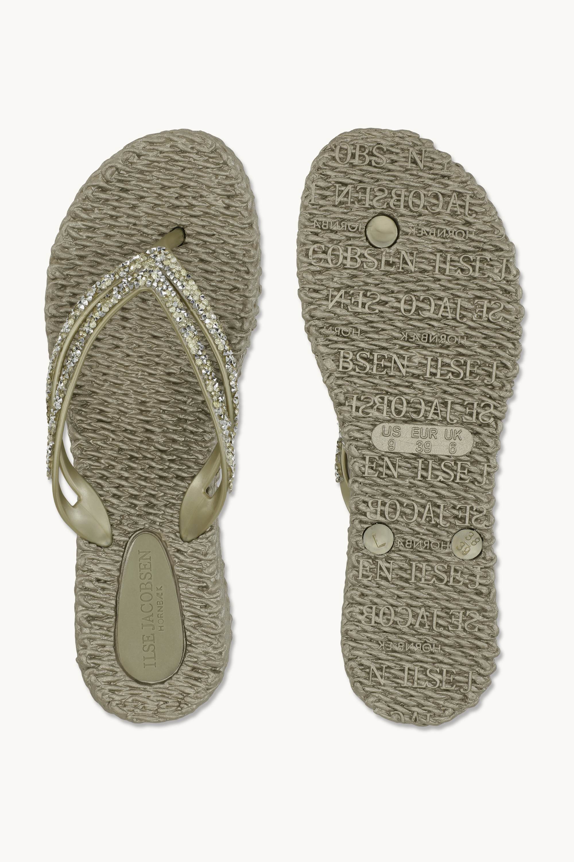 Chanclas con Plataforma Piedras Brillantes - Platin