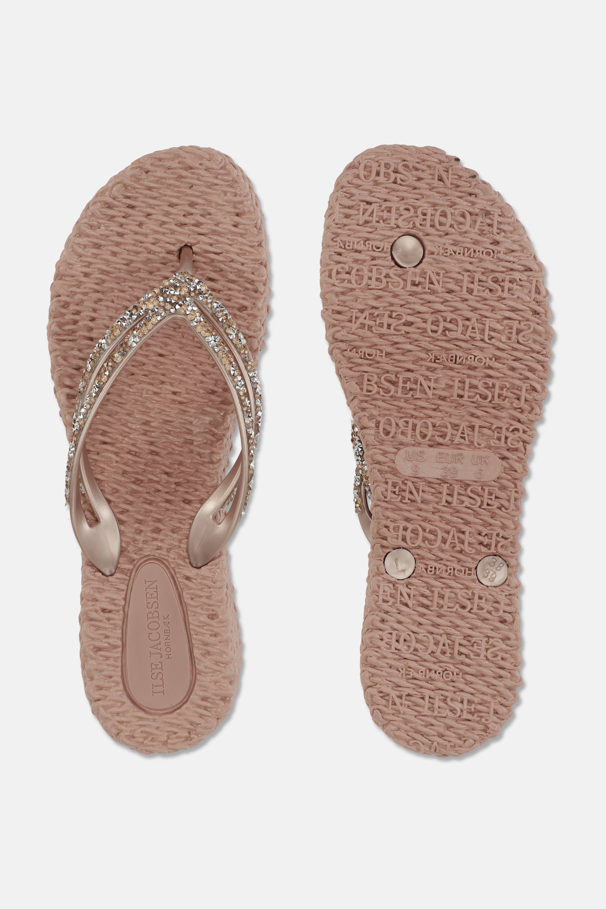 Chanclas con Plataforma Piedras Brillantes - Misty Rose