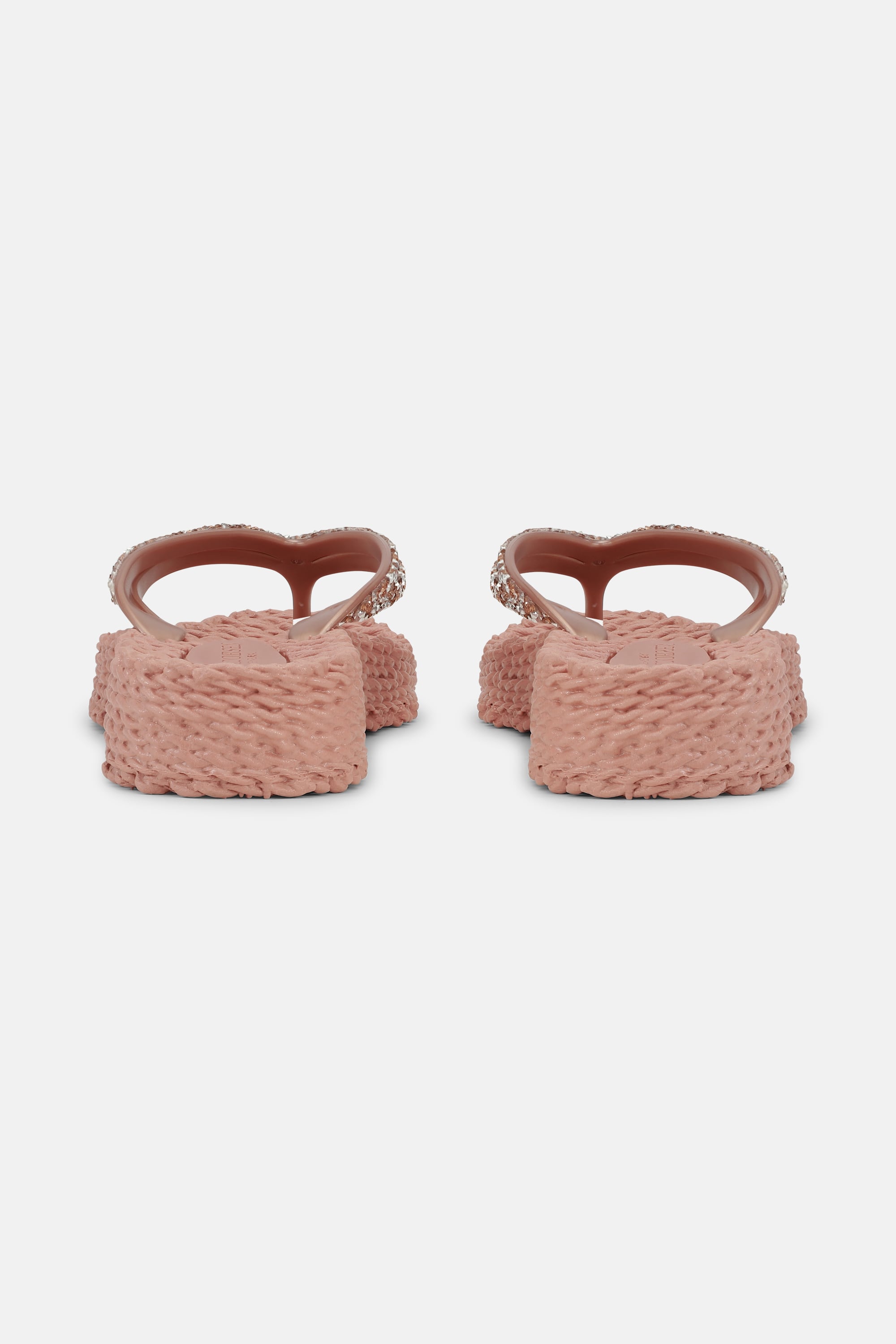 Chanclas con Plataforma Piedras Brillantes - Misty Rose