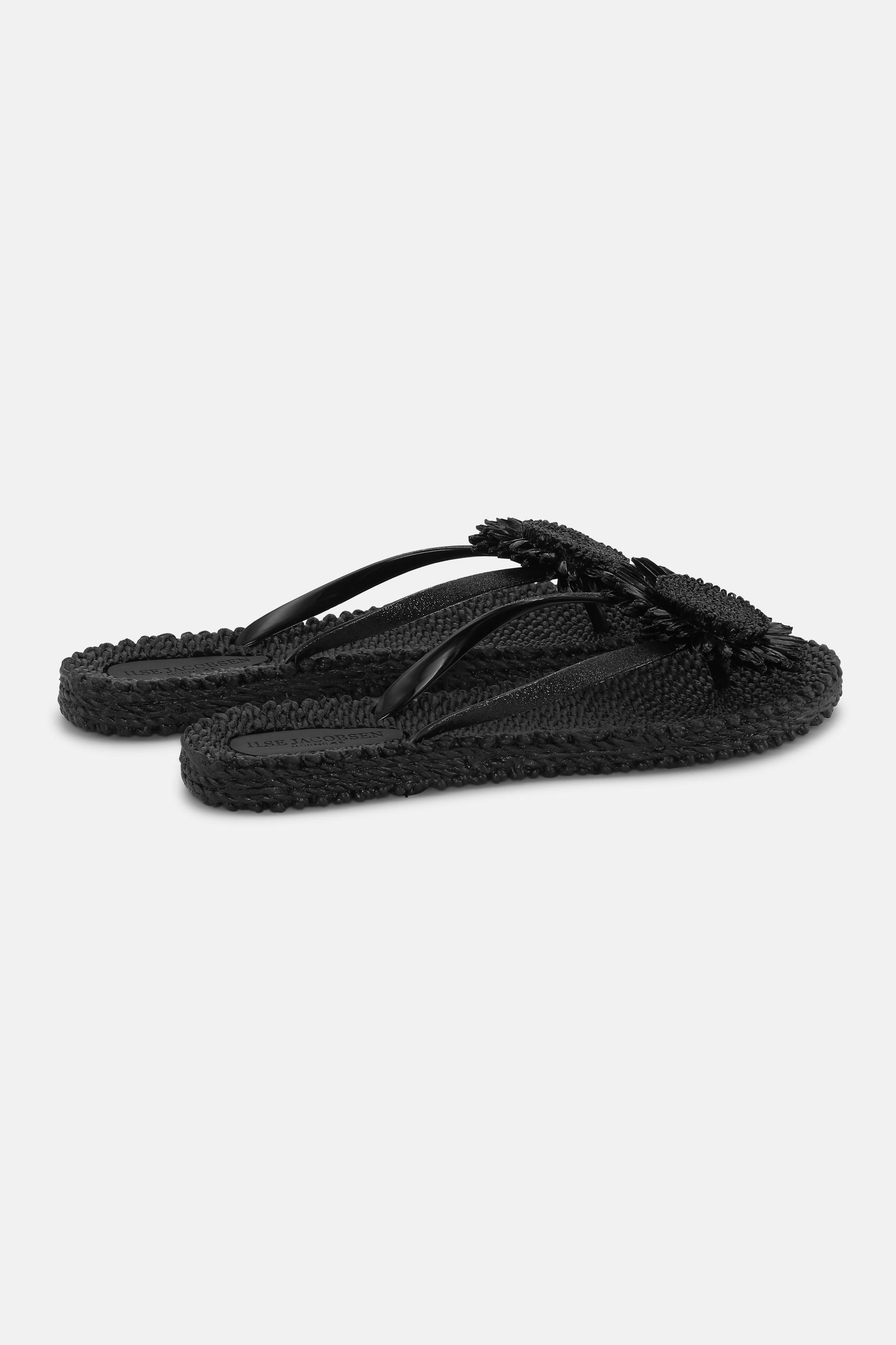 Chanclas Flor - Black
