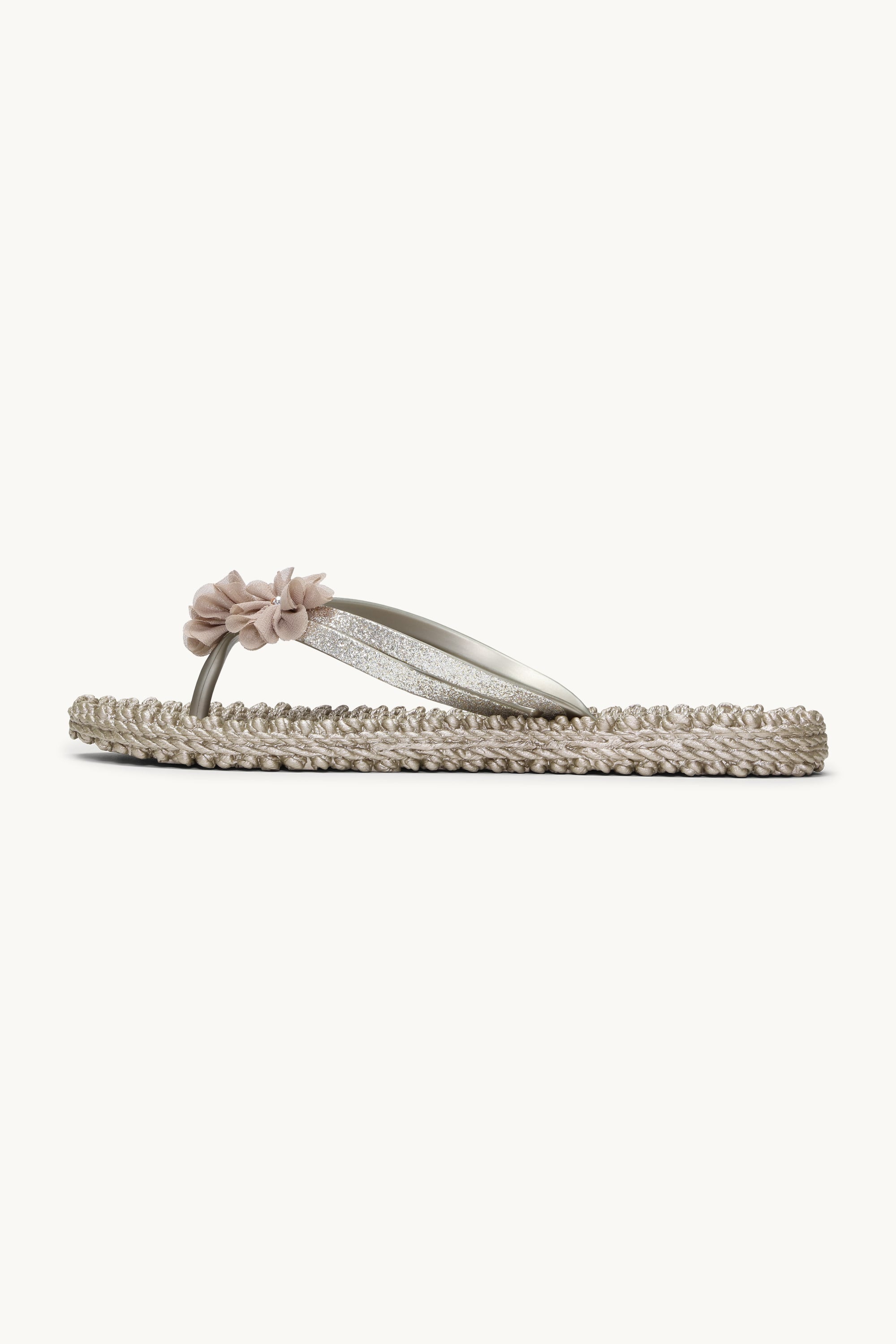 Flip Flops with Flowers - Platin