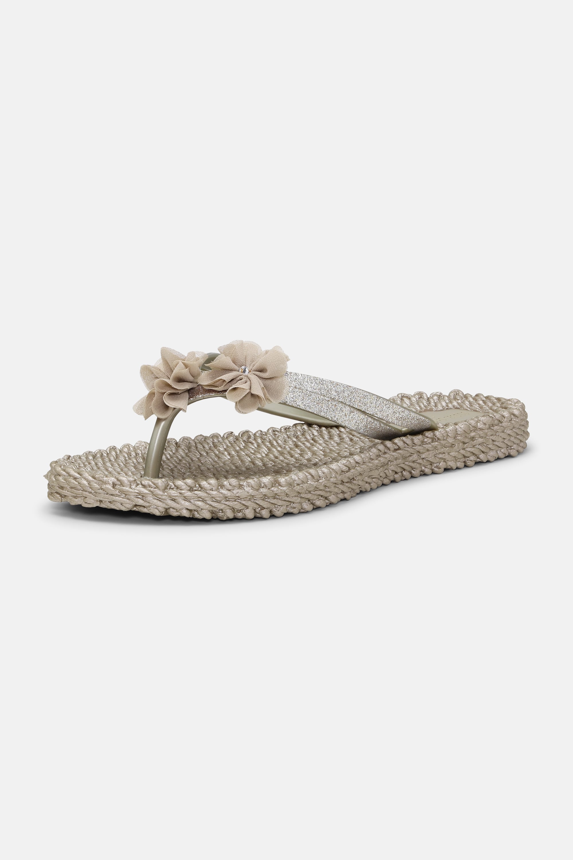 Flip Flops with Flowers - Platin