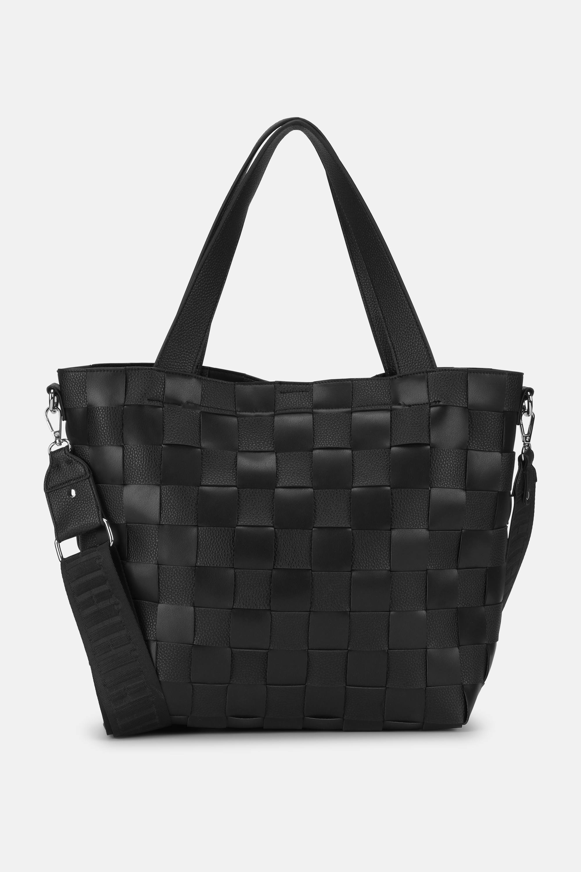 Braided Cross-Body Shopper - Black
