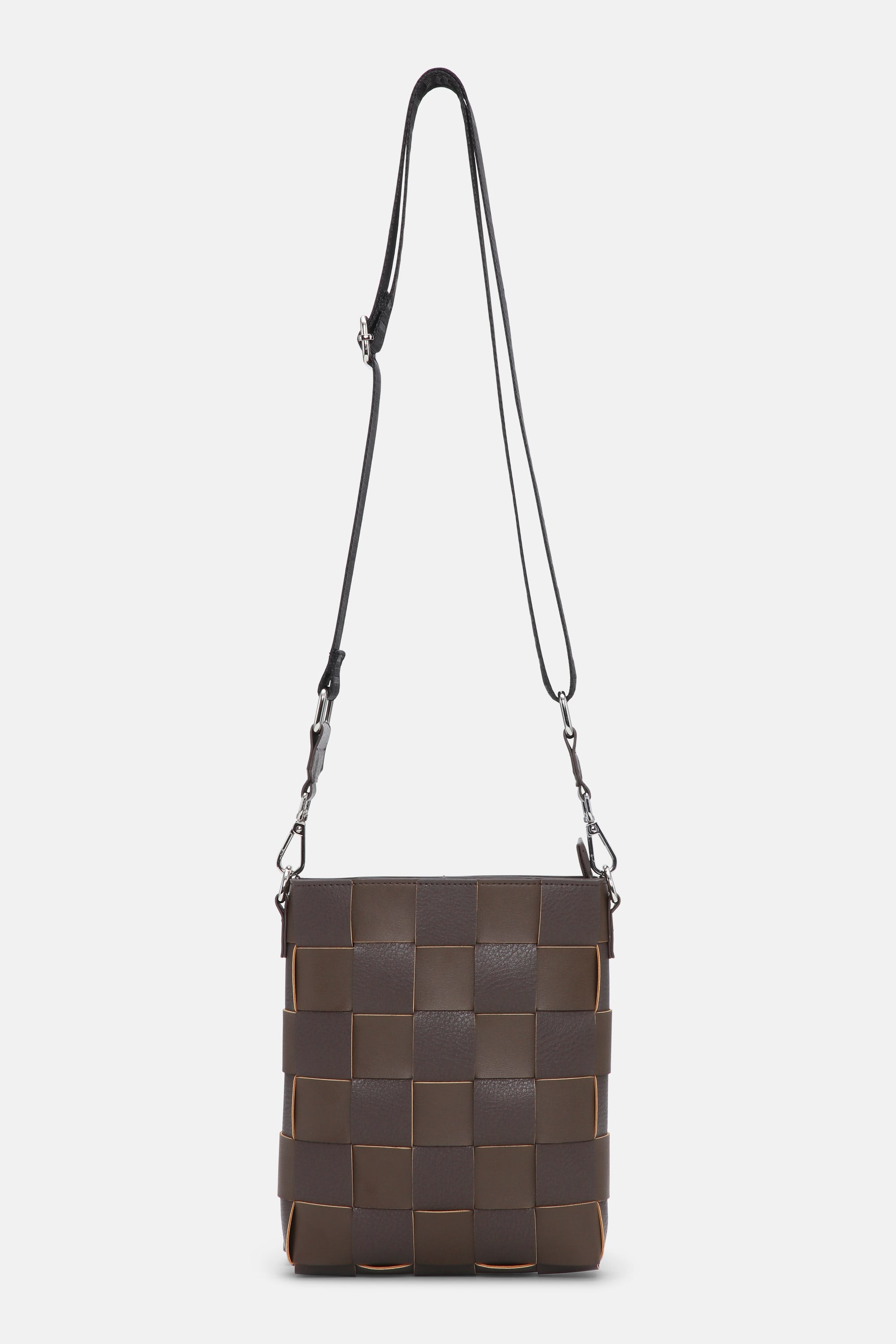 Braided Squared Cross-Body - Chocolate Brown