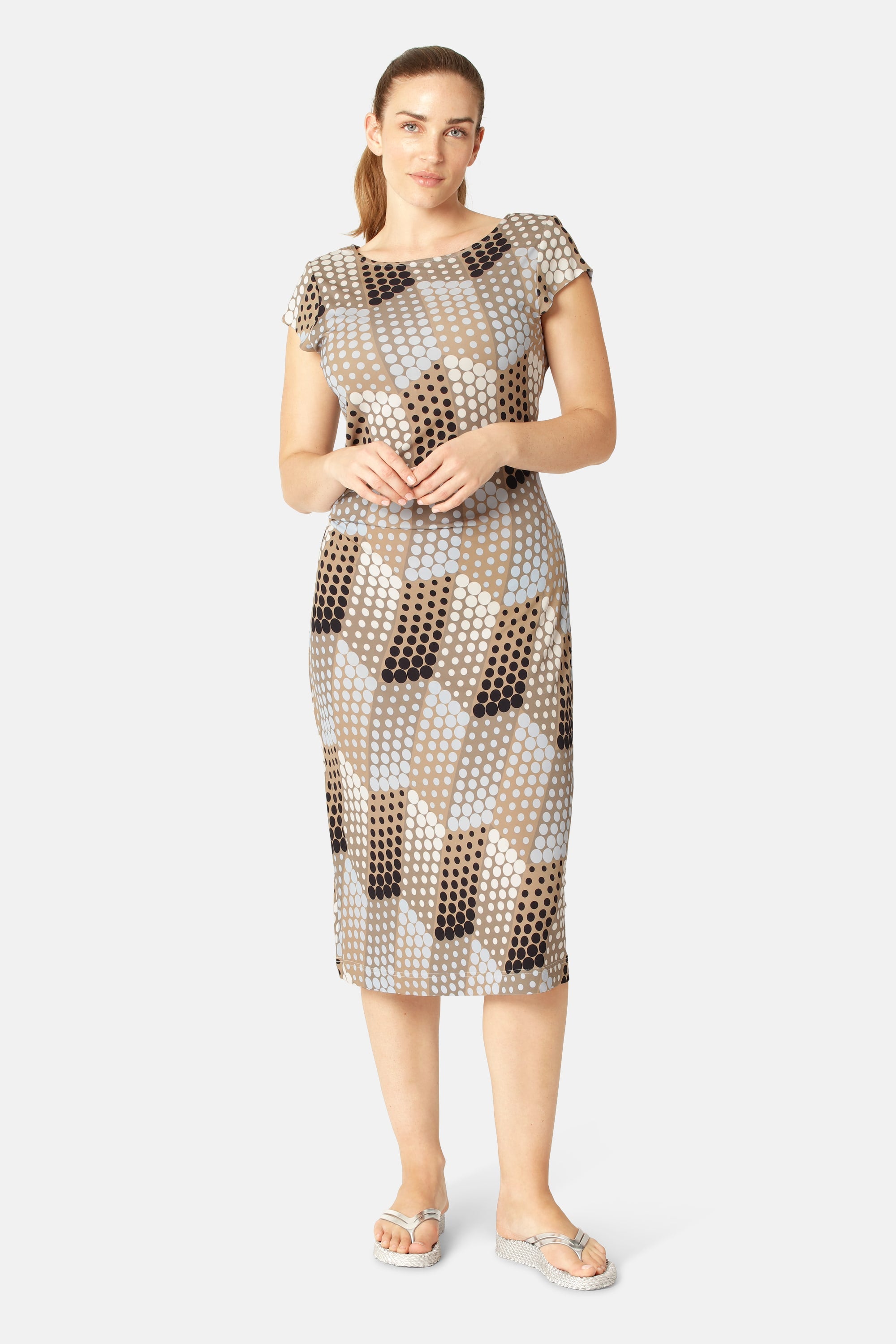 Vestido Midi Twist - Blue Grafic Dot