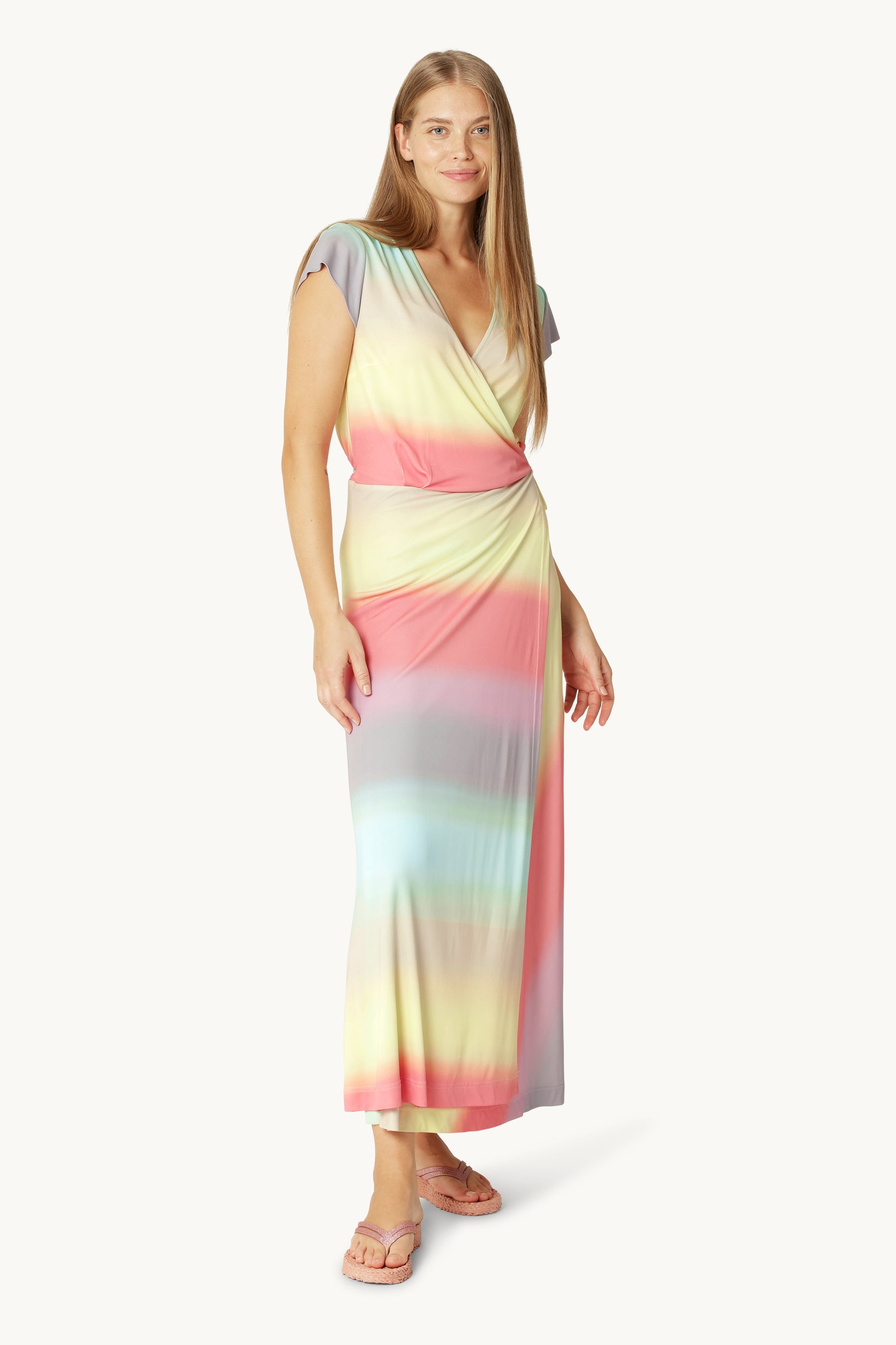 Vestido Largo Cruzado - Faded Sunset