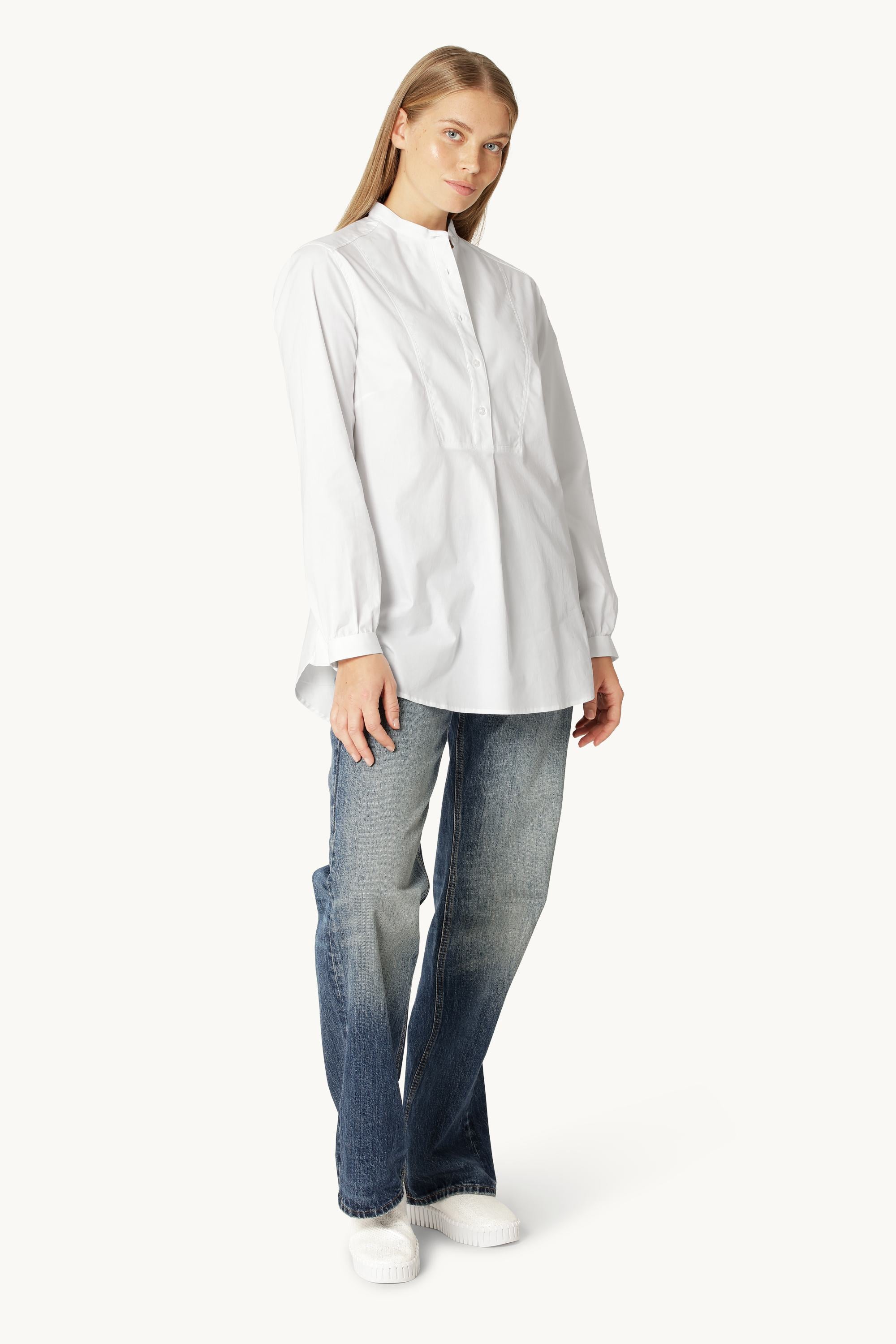 Camisa Clásica Espalda Larga - White