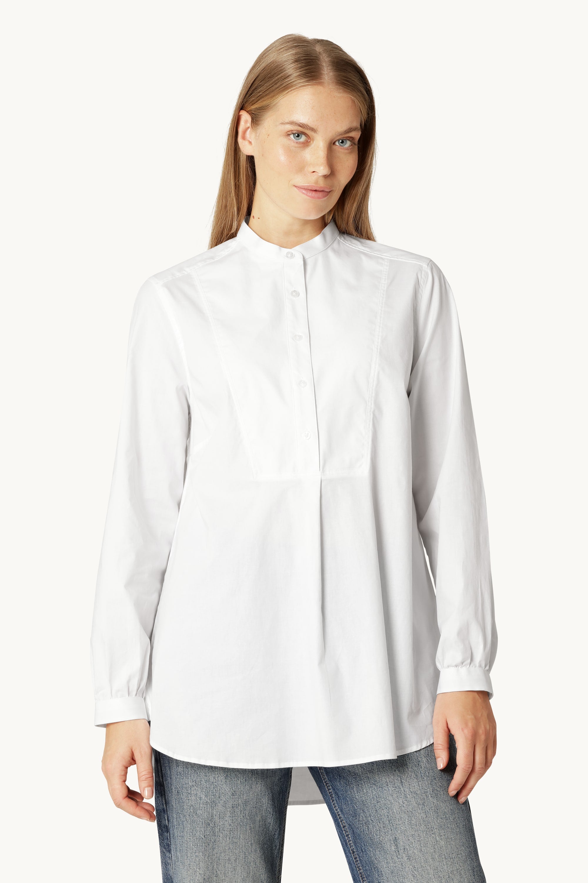 Camisa Clásica Espalda Larga - White