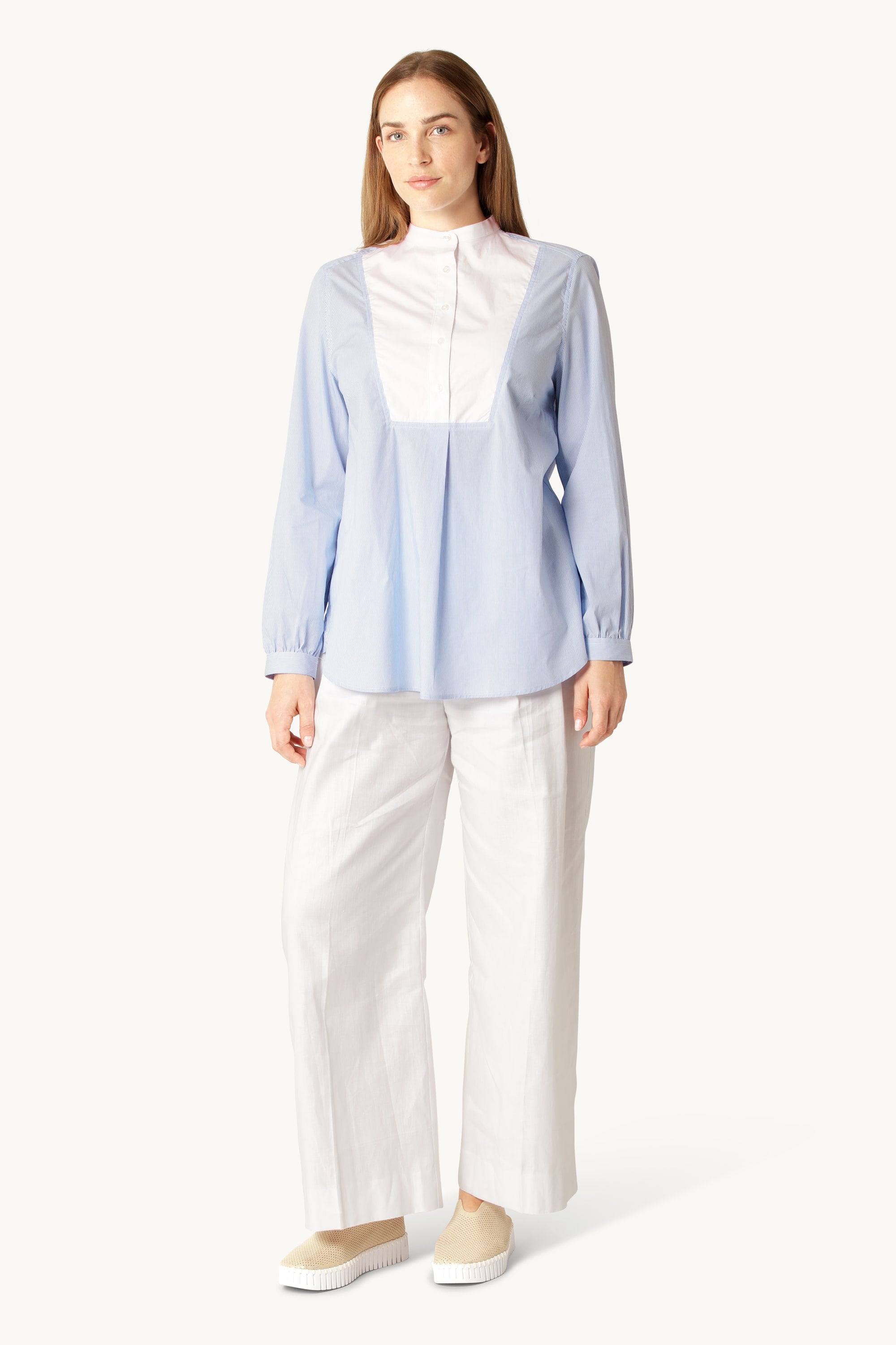 Classic Shirt Long Back Stripes - Heather