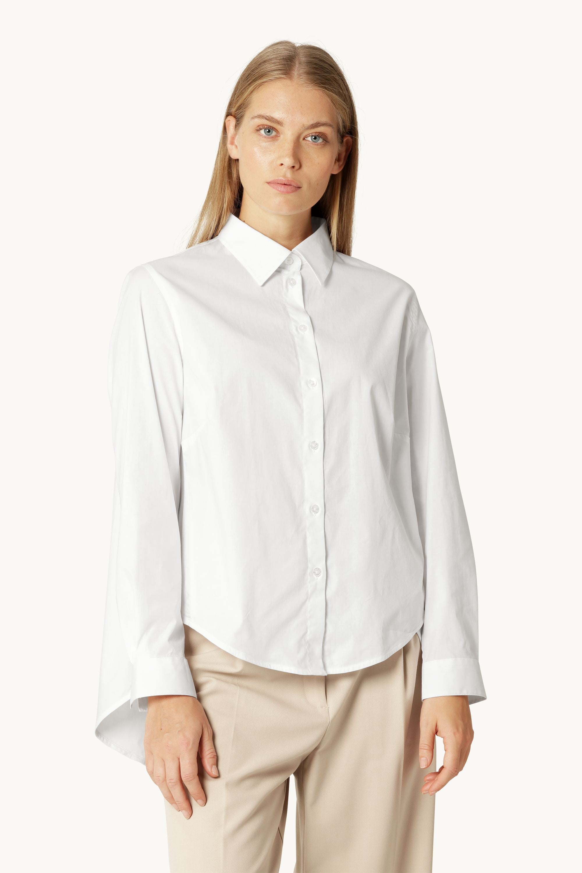Shirt Flowy Back - White