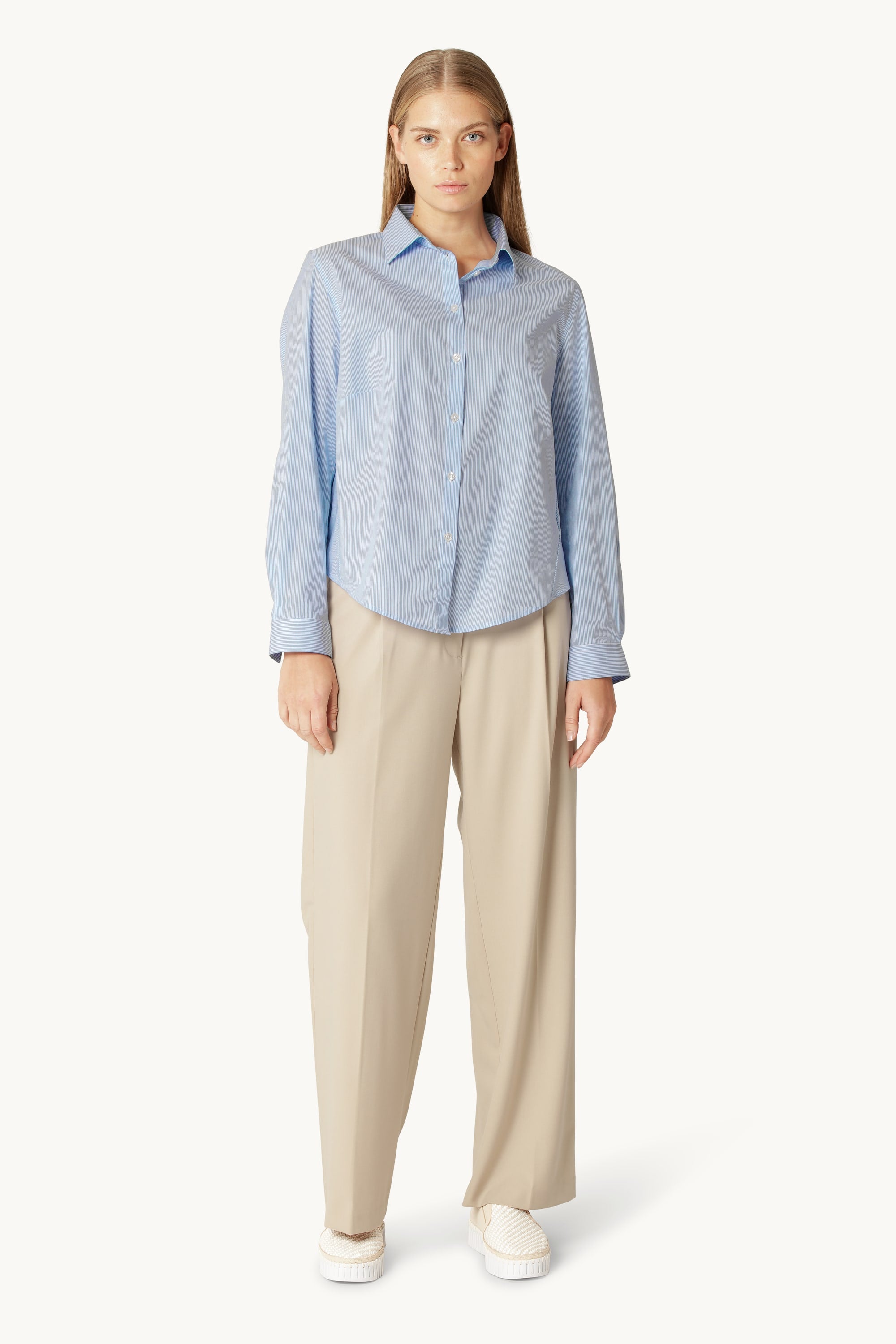 Shirt Flowy Back Stripes - Heather