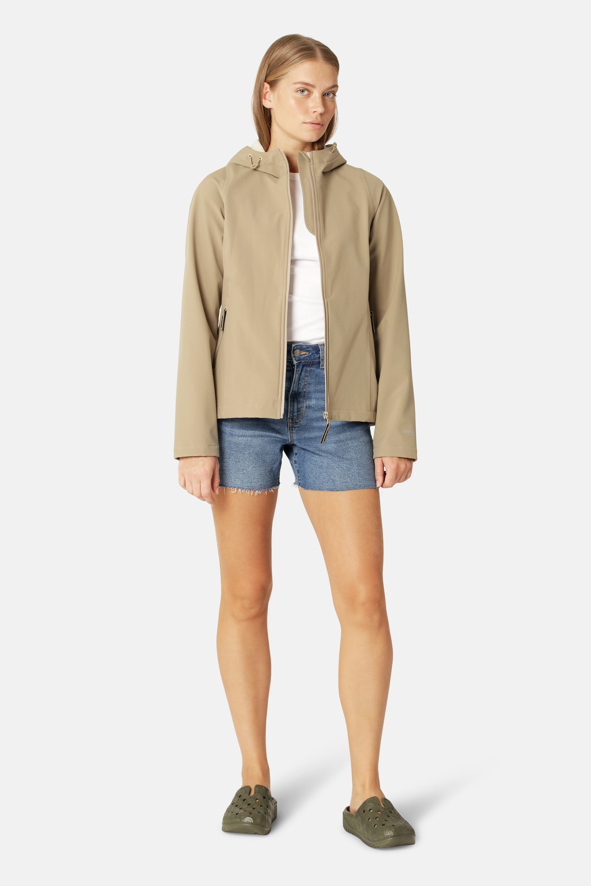 Short Softshell Raincoat - Greige