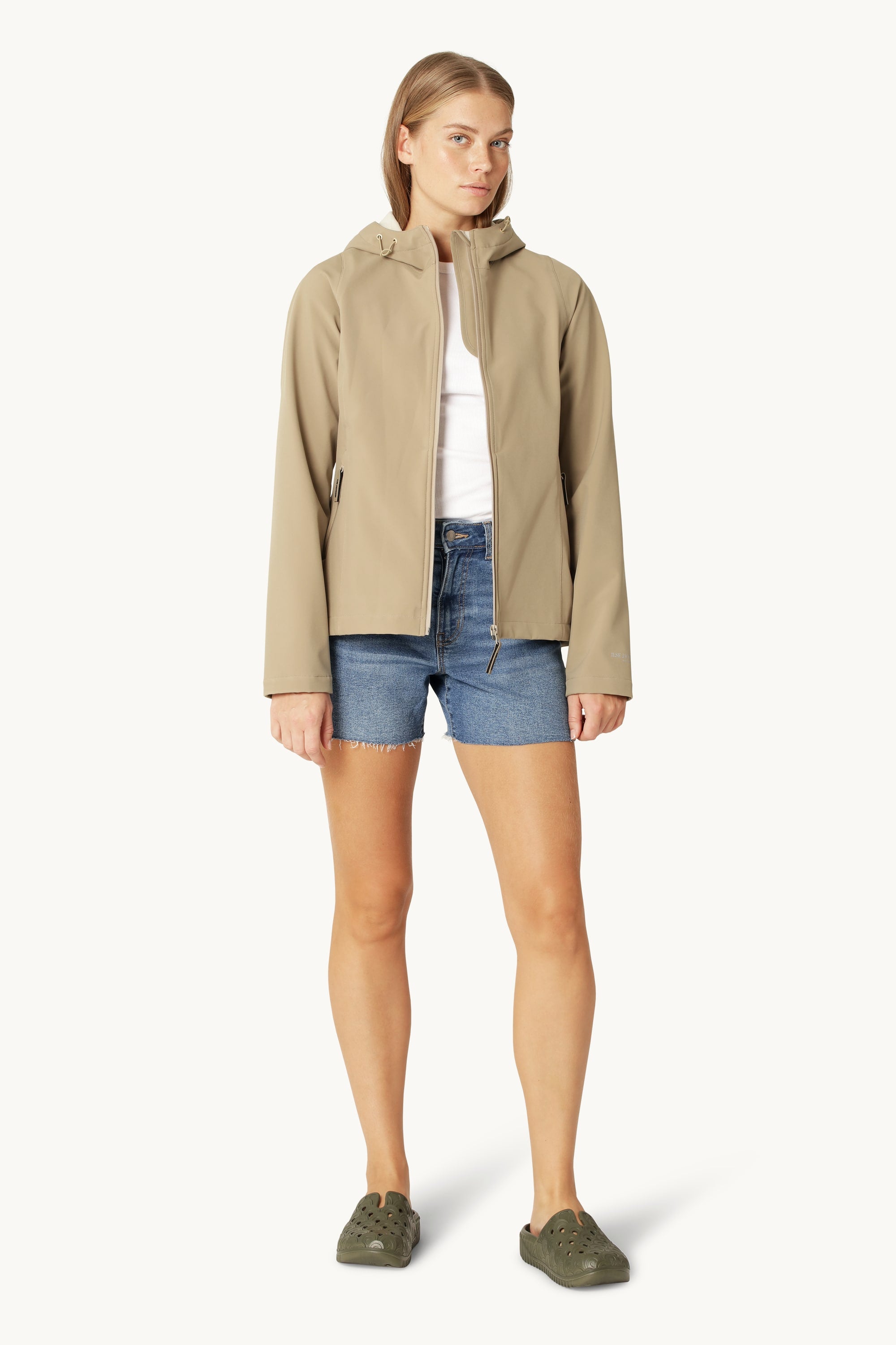 Short Softshell Raincoat - Greige