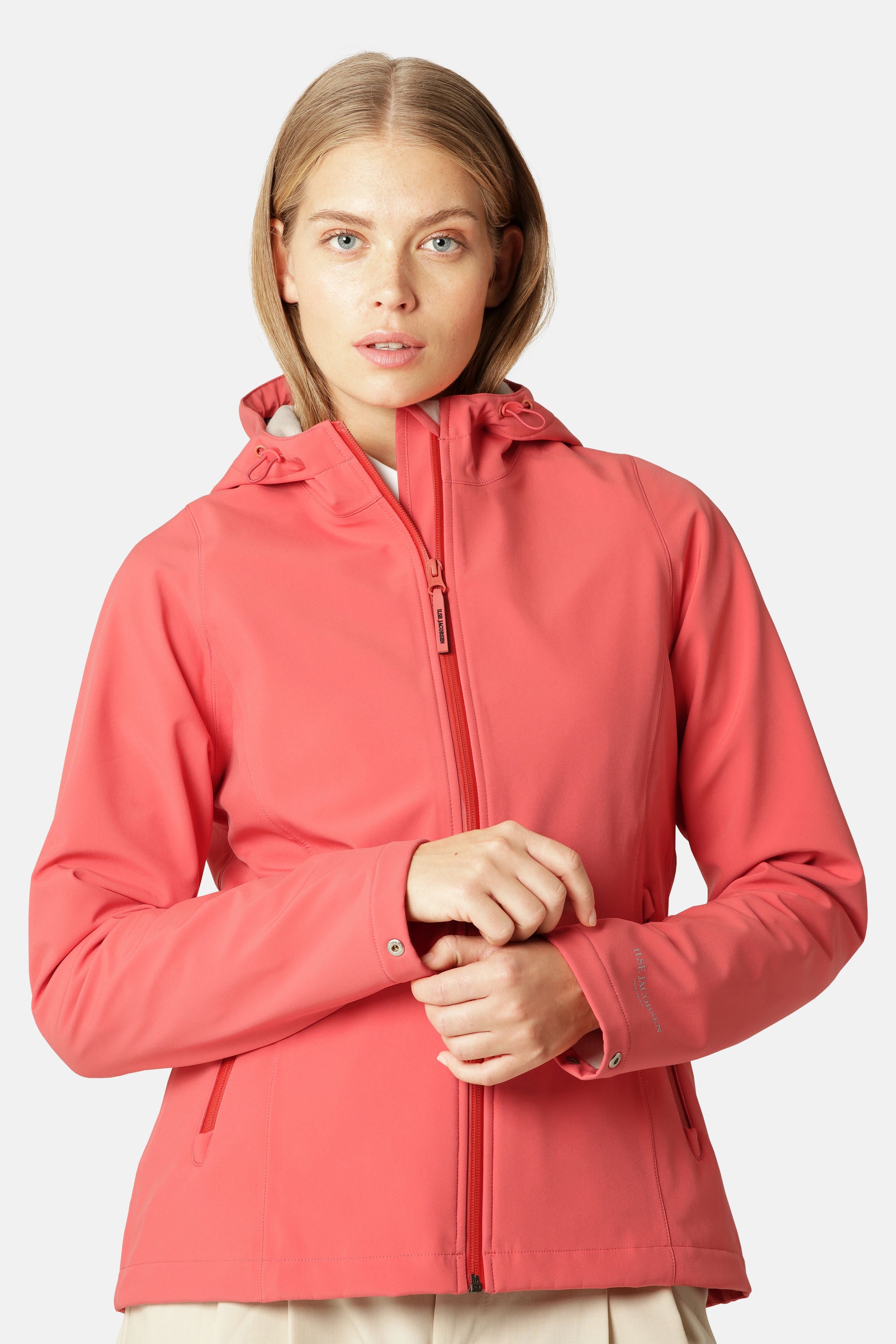 Short Softshell Raincoat - Spiced Coral