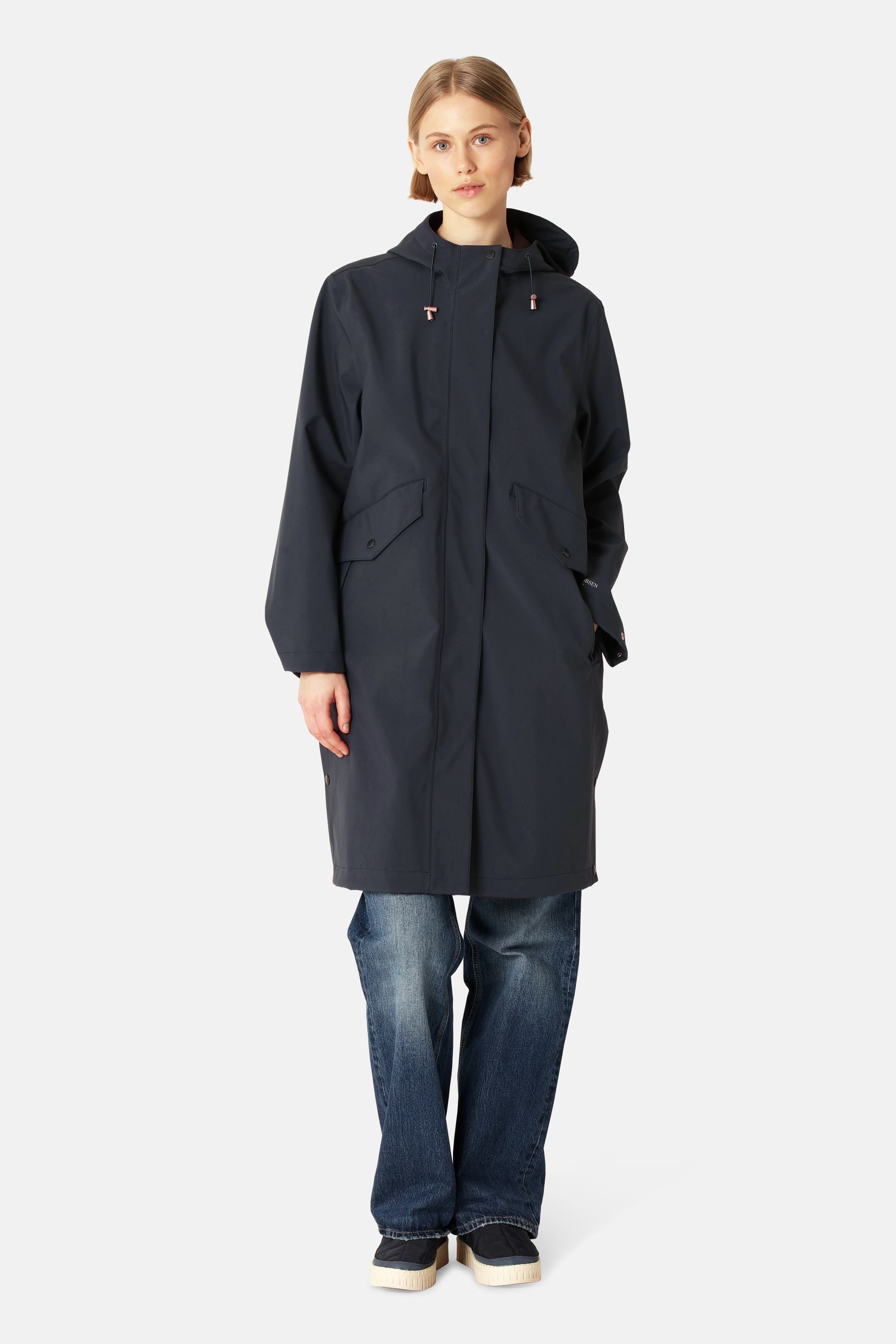 Long Softshell Raincoat - Dark Indigo