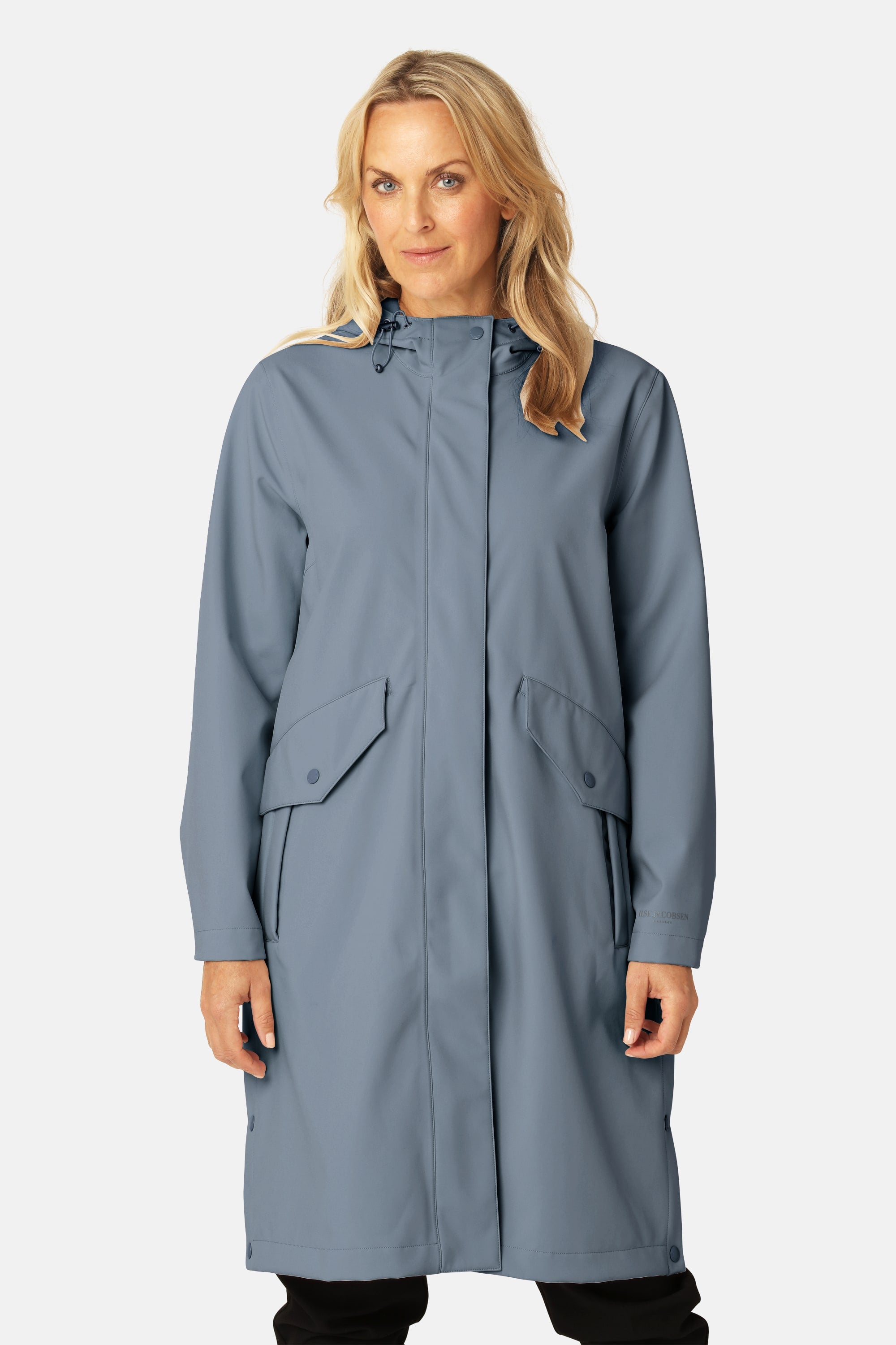 Long Softshell Raincoat - Grey Blue