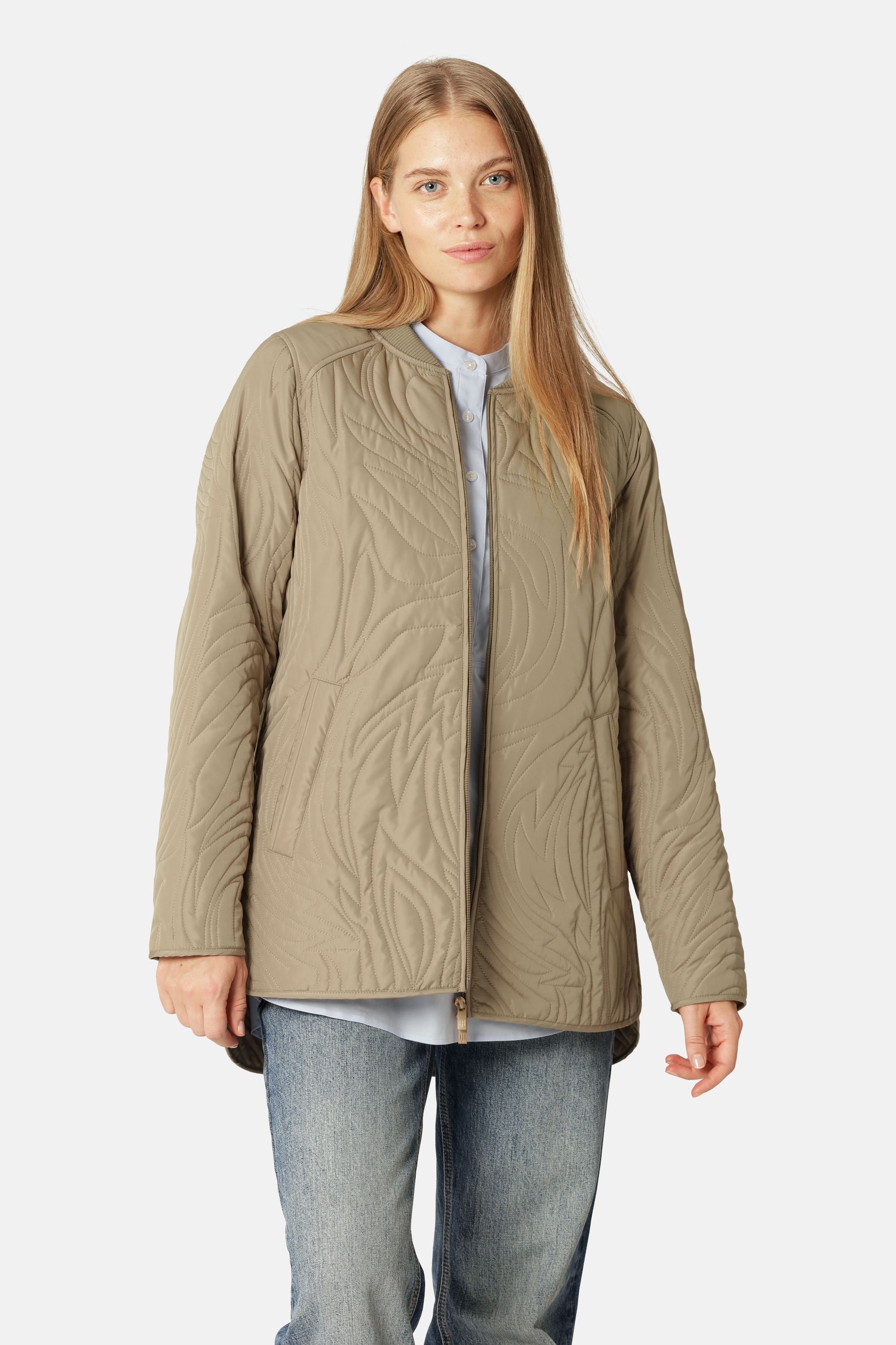 Chaqueta Acolchada Corta - Greige