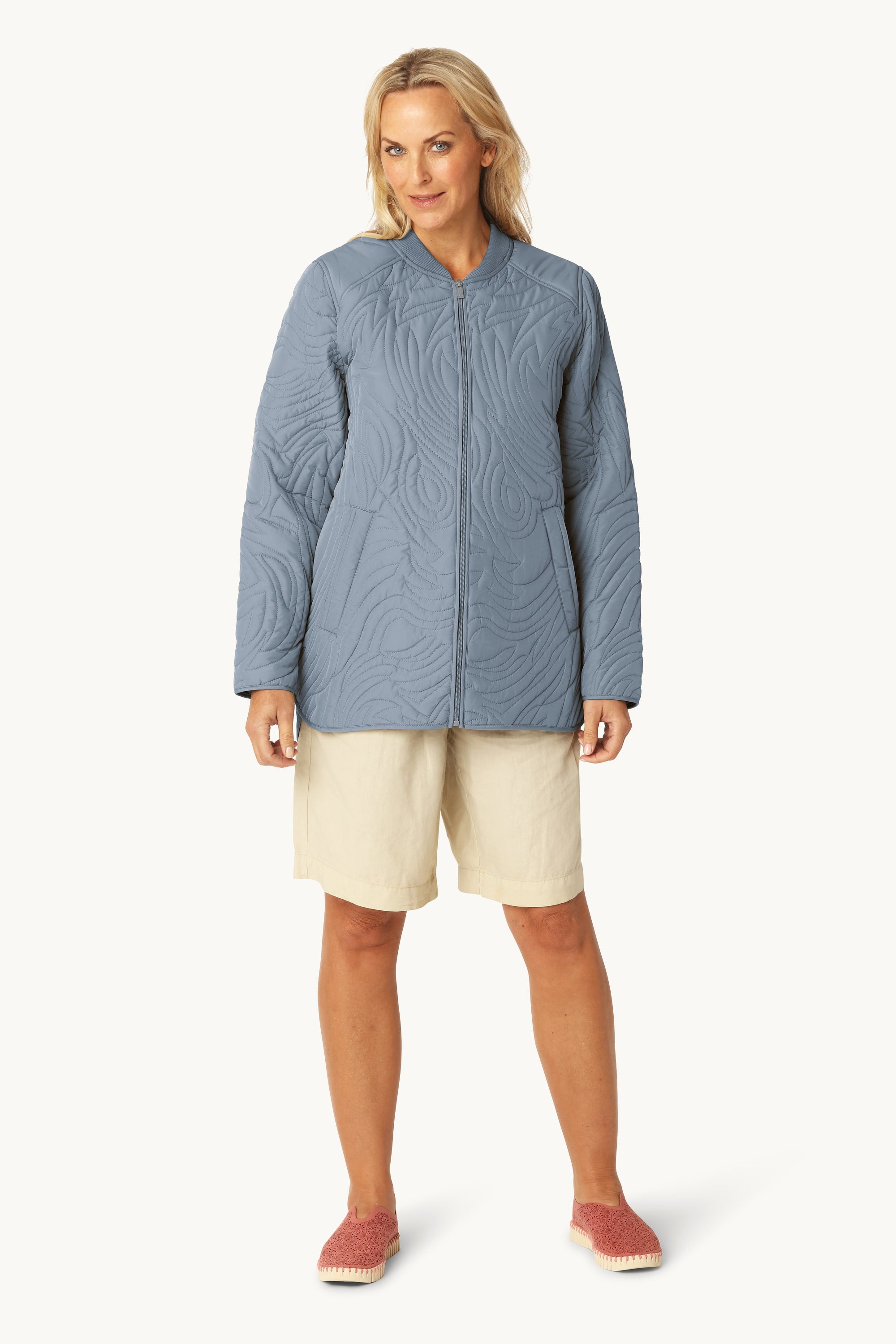 Chaqueta Acolchada Corta - Grey Blue