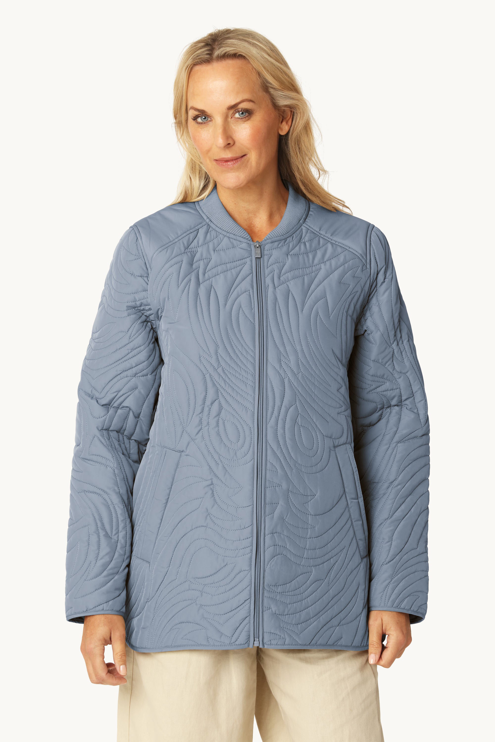 Chaqueta Acolchada Corta - Grey Blue