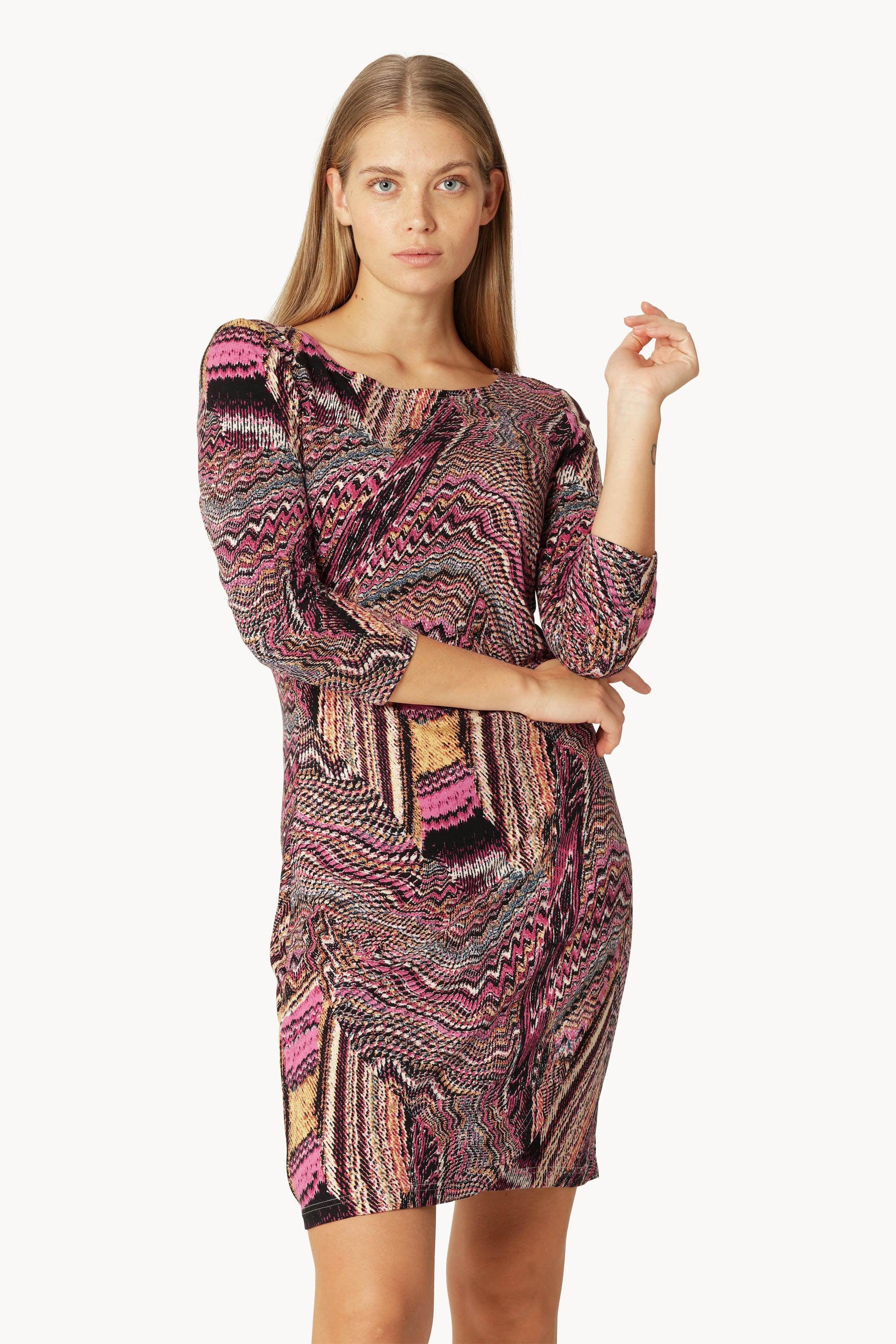 Vestido Elisa con nudo de concha - Rosa rosado