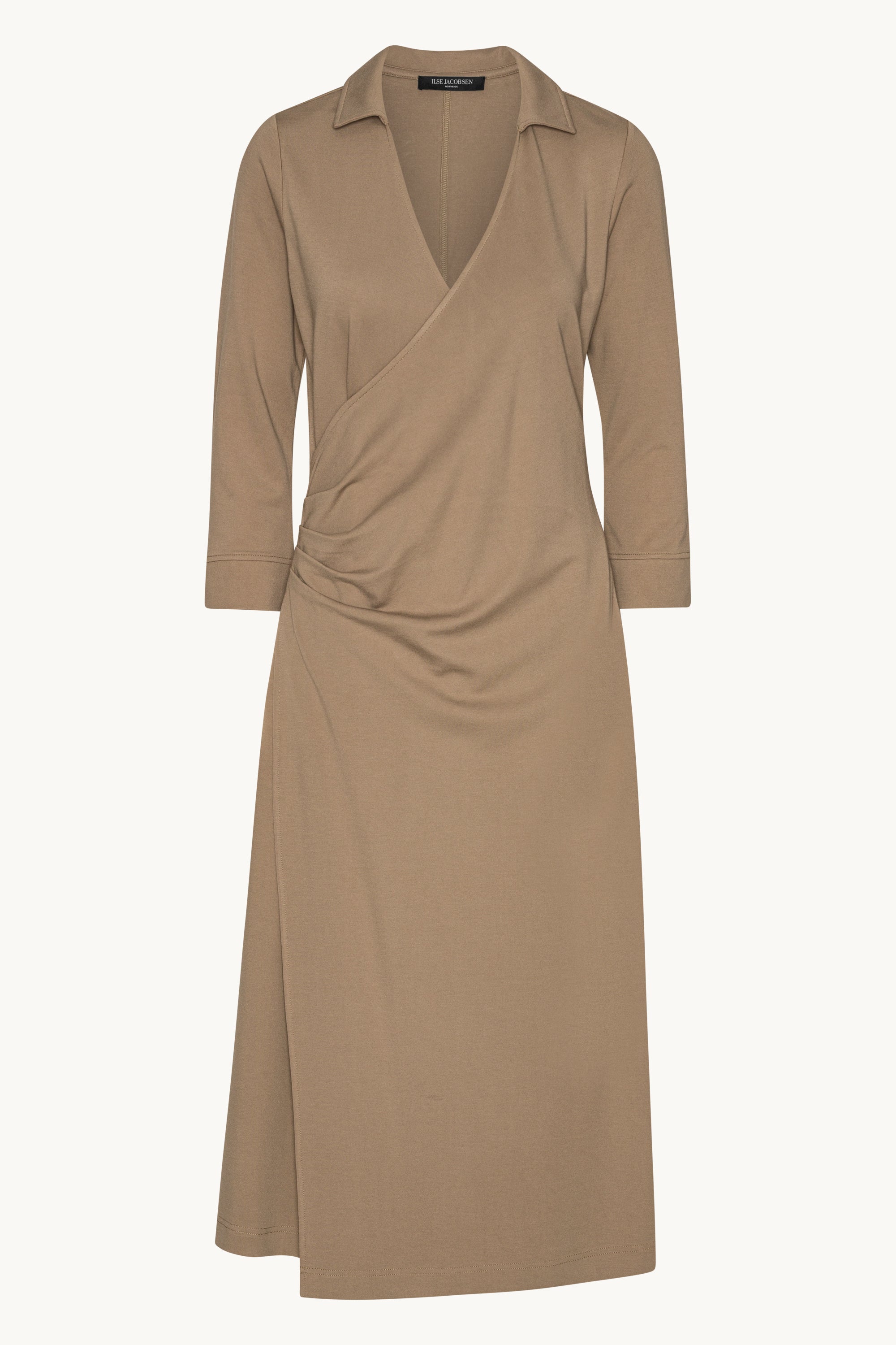 Long Sleeved Dress Pleats - Greige