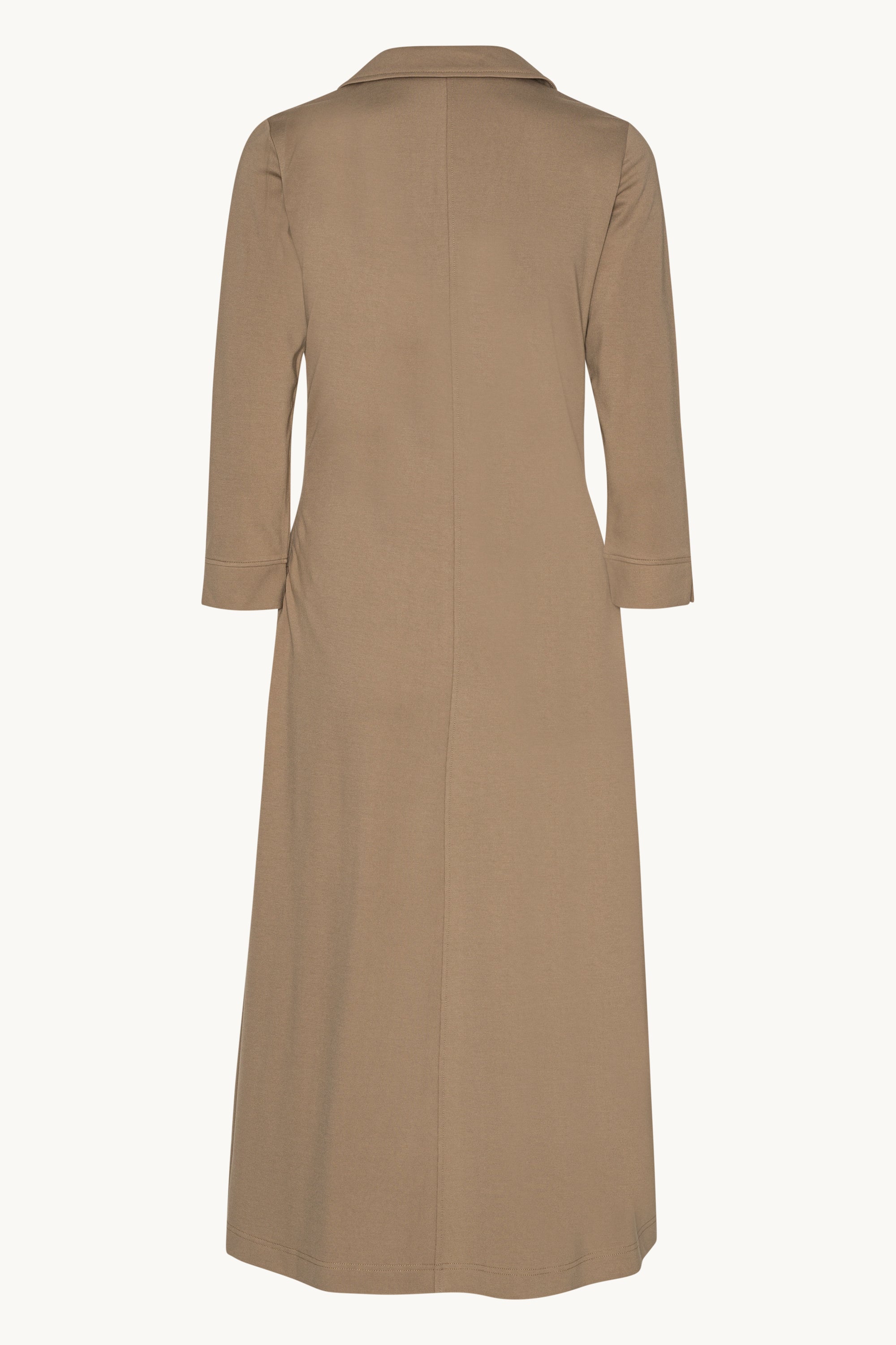 Long Sleeved Dress Pleats - Greige