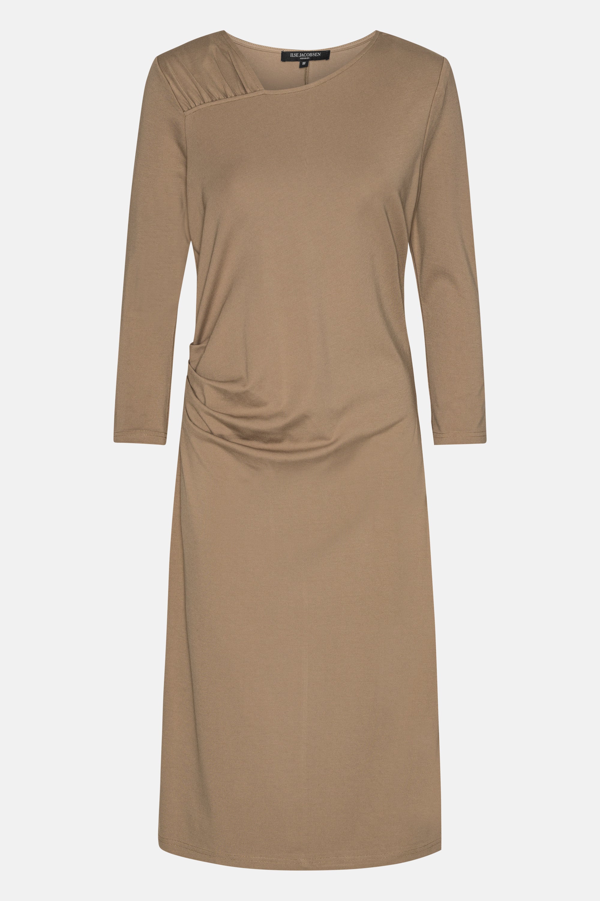 Vestido con Pliegues - Greige