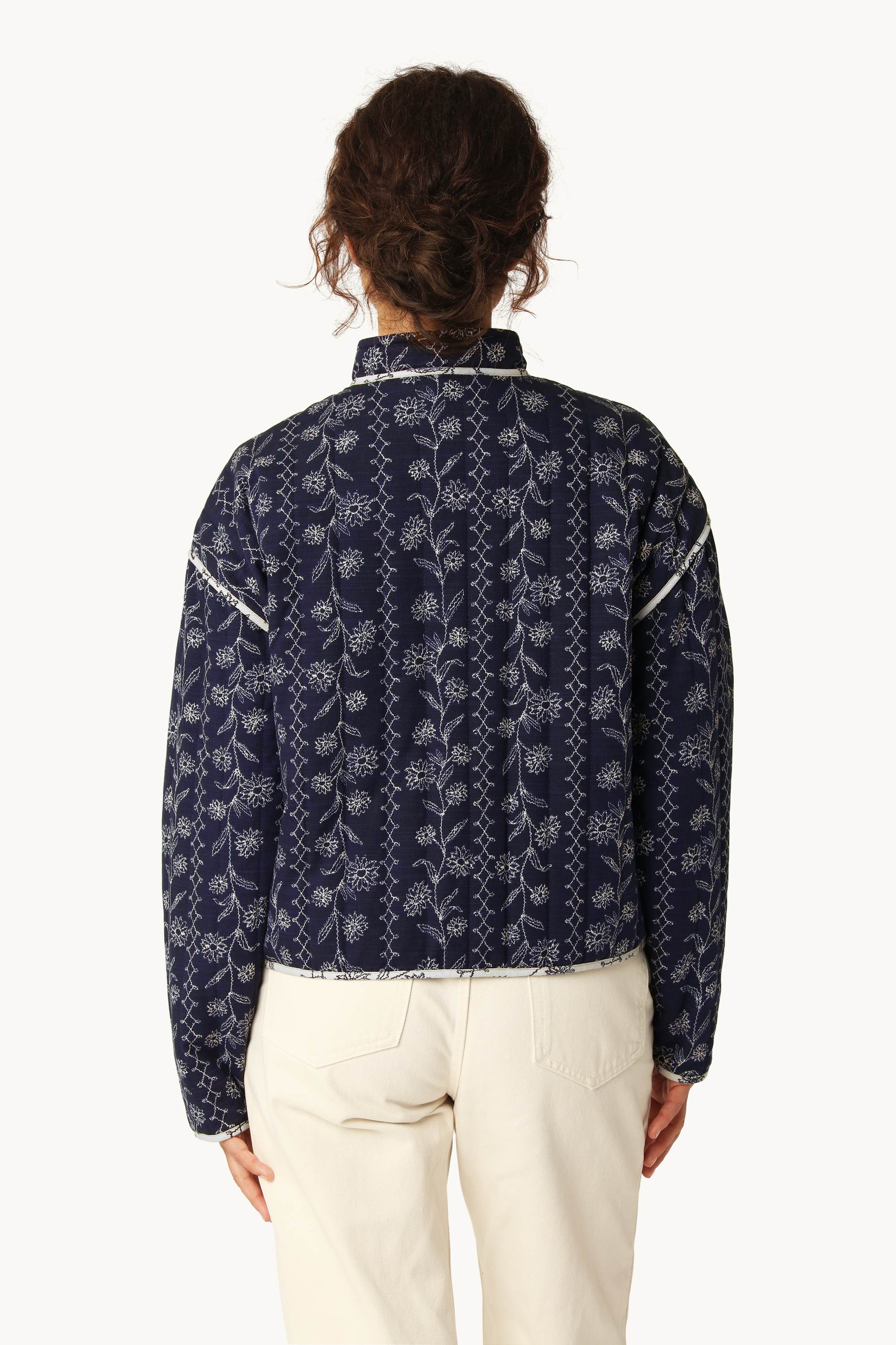 Short Padded Jacket - Dark Wildflower