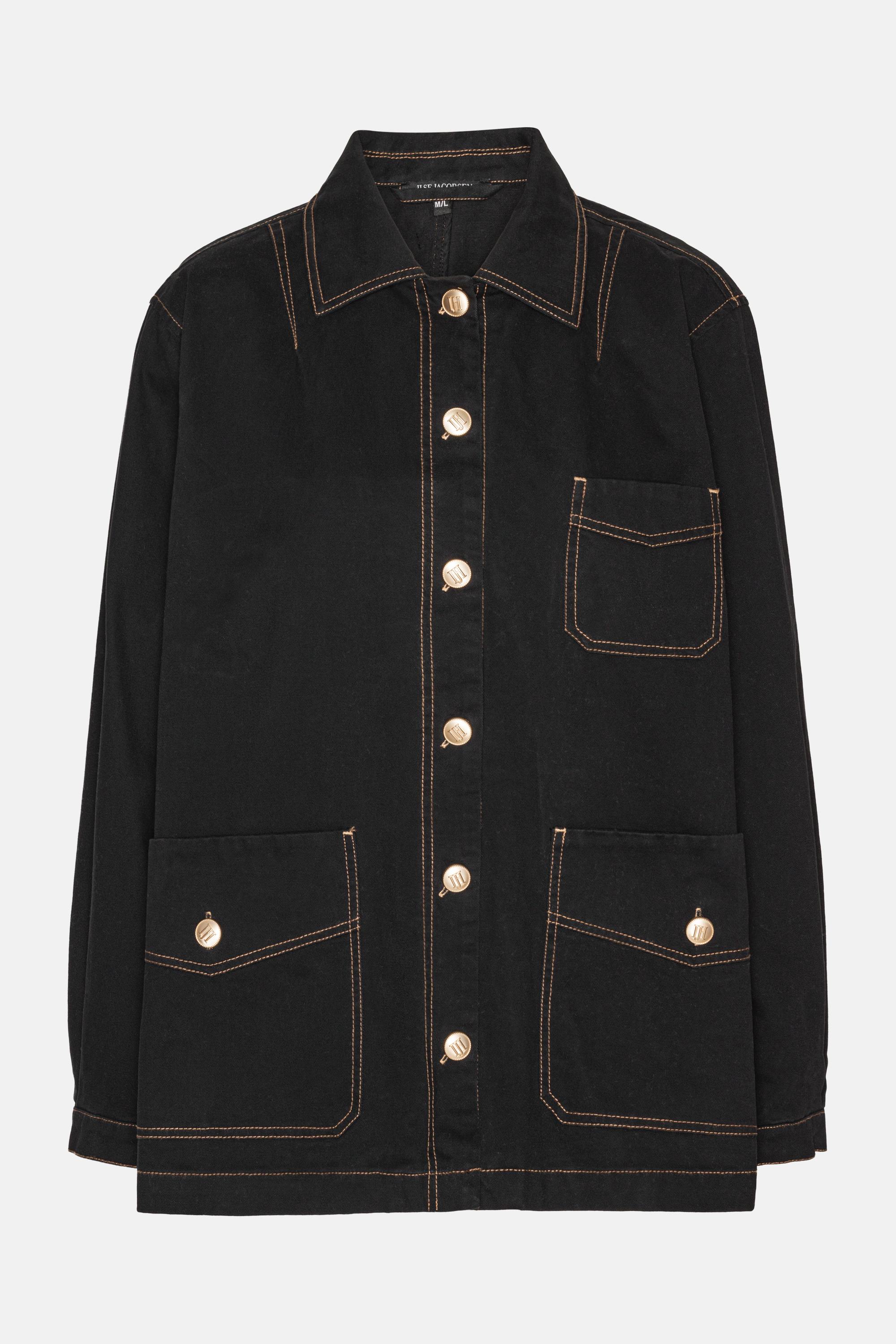Short Overshirt Jacket - Black