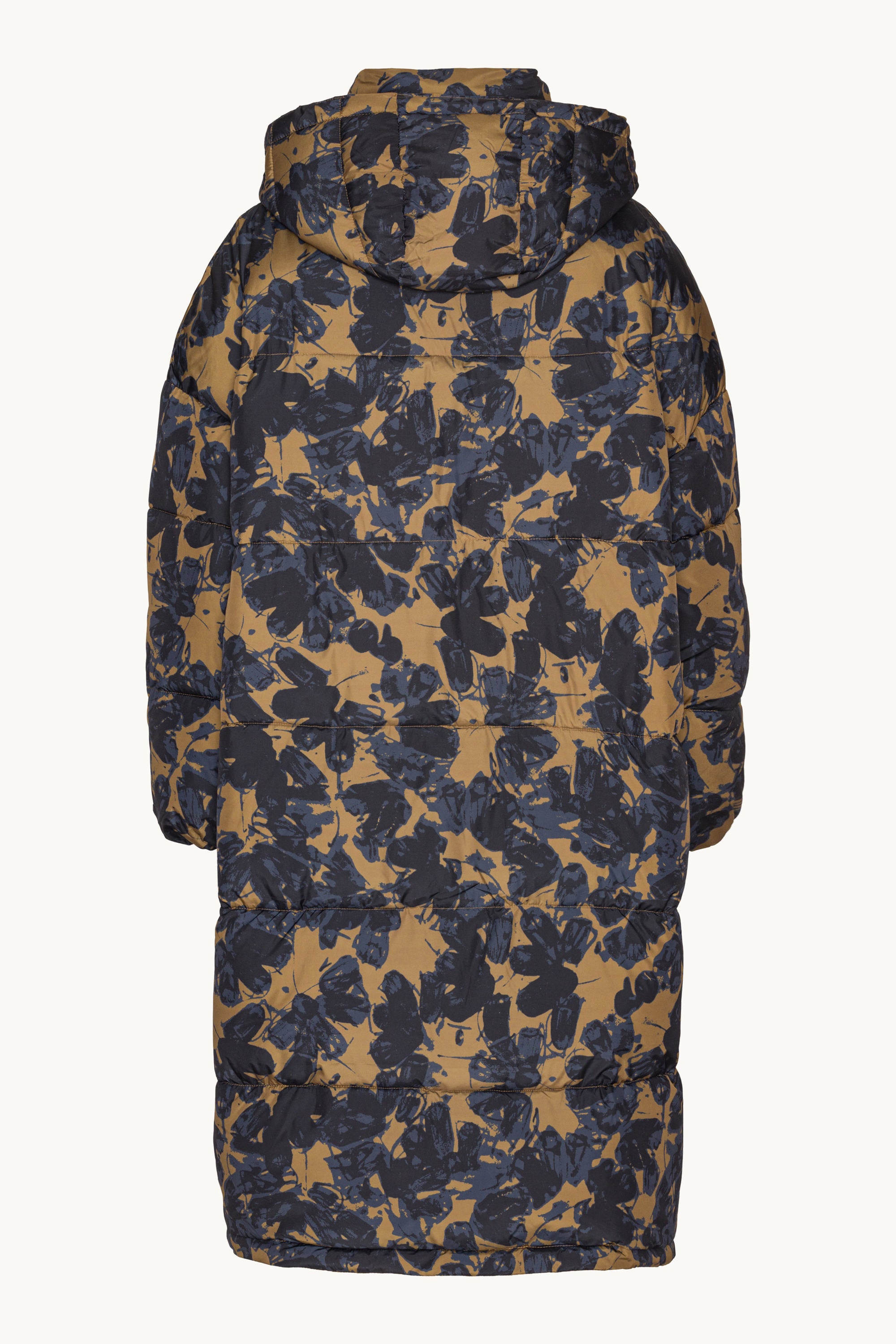 Long Padded Coat - Beige Butterfly