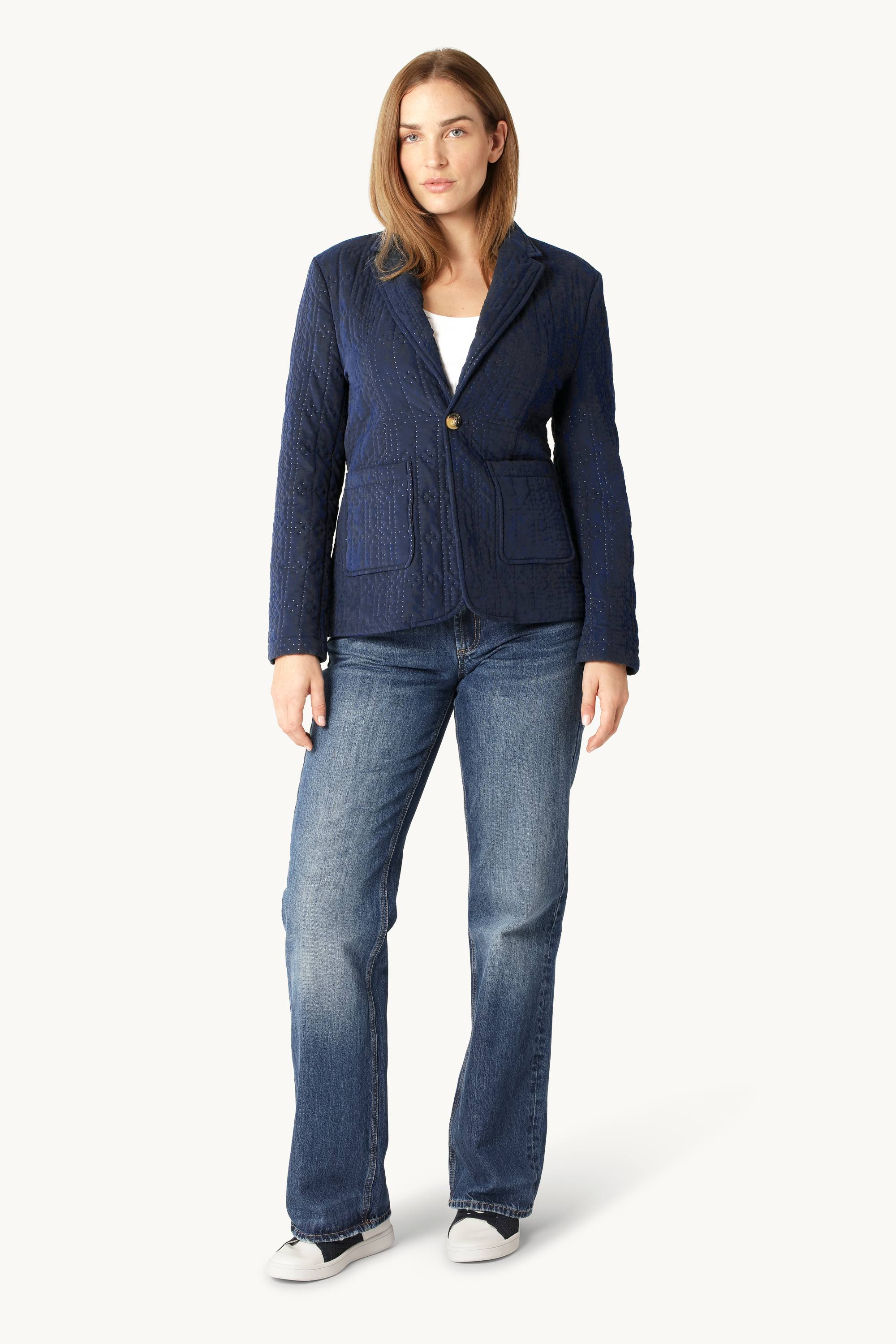 Quilt Blazer - Dark Indigo