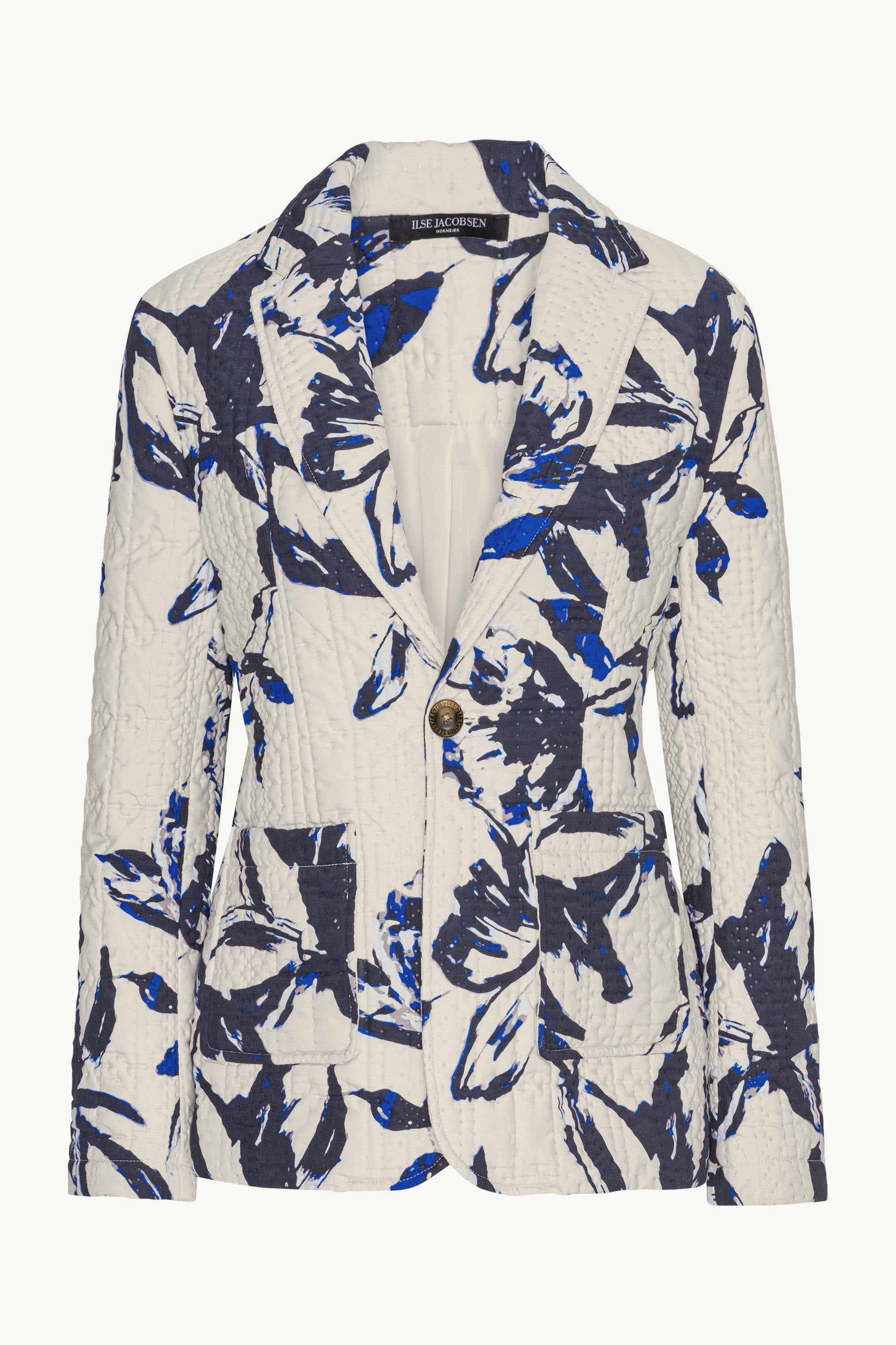 Quilt Blazer - Beige Artsy Stroke Flower