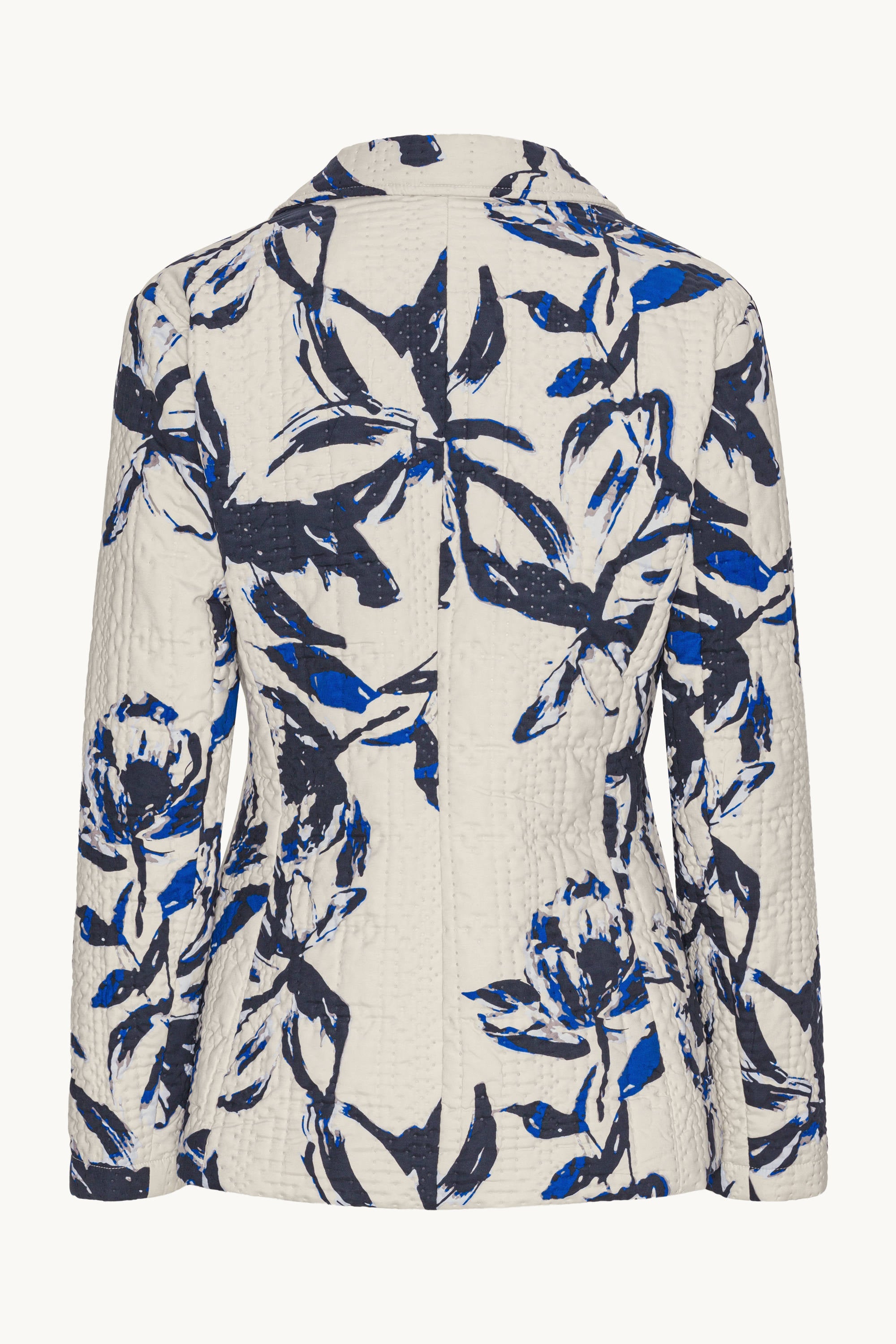 Quilt Blazer - Beige Artsy Stroke Flower