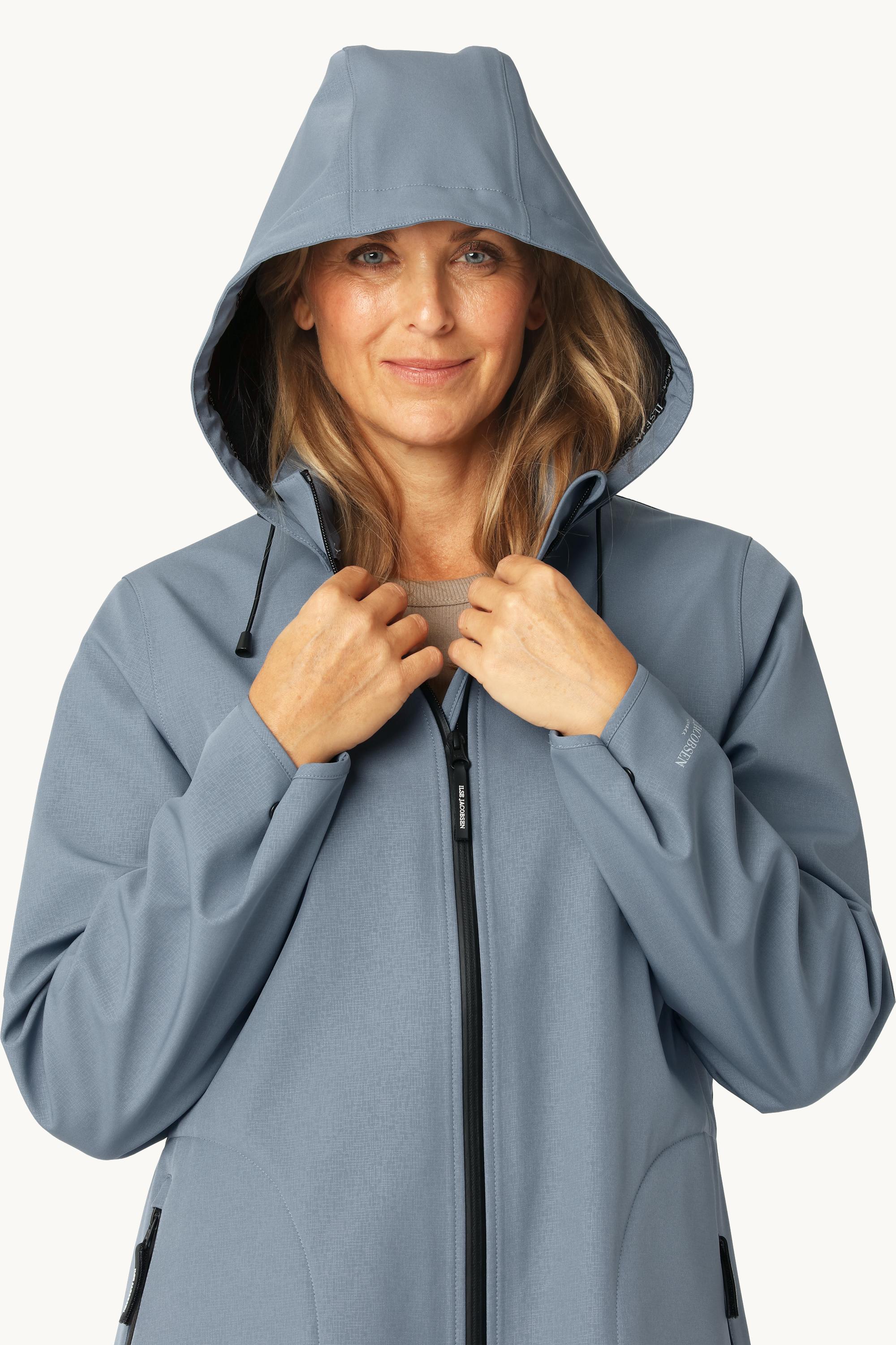 Softshell Raincoat A-line - Grey Blue