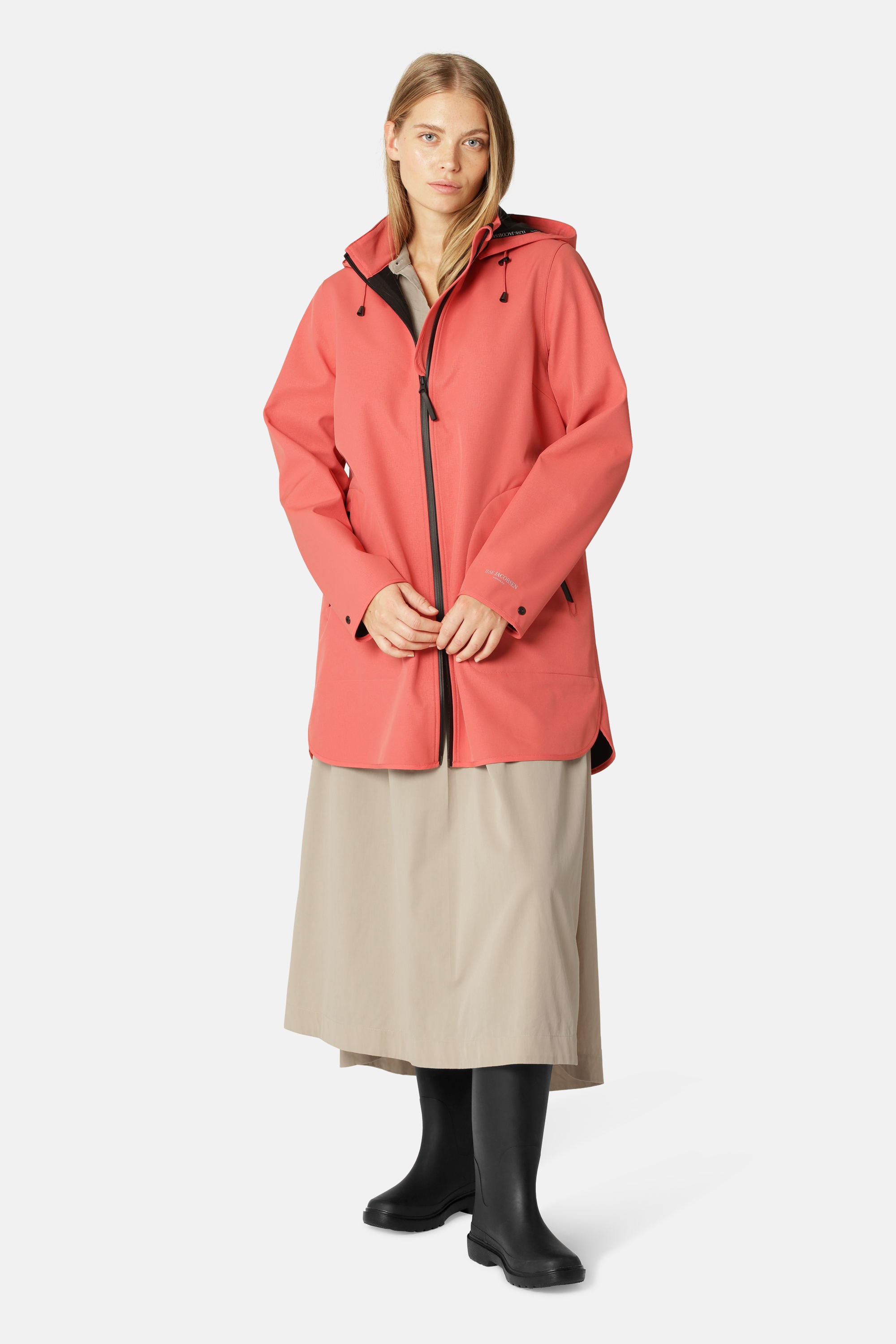 Softshell Raincoat A-line - Spiced Coral