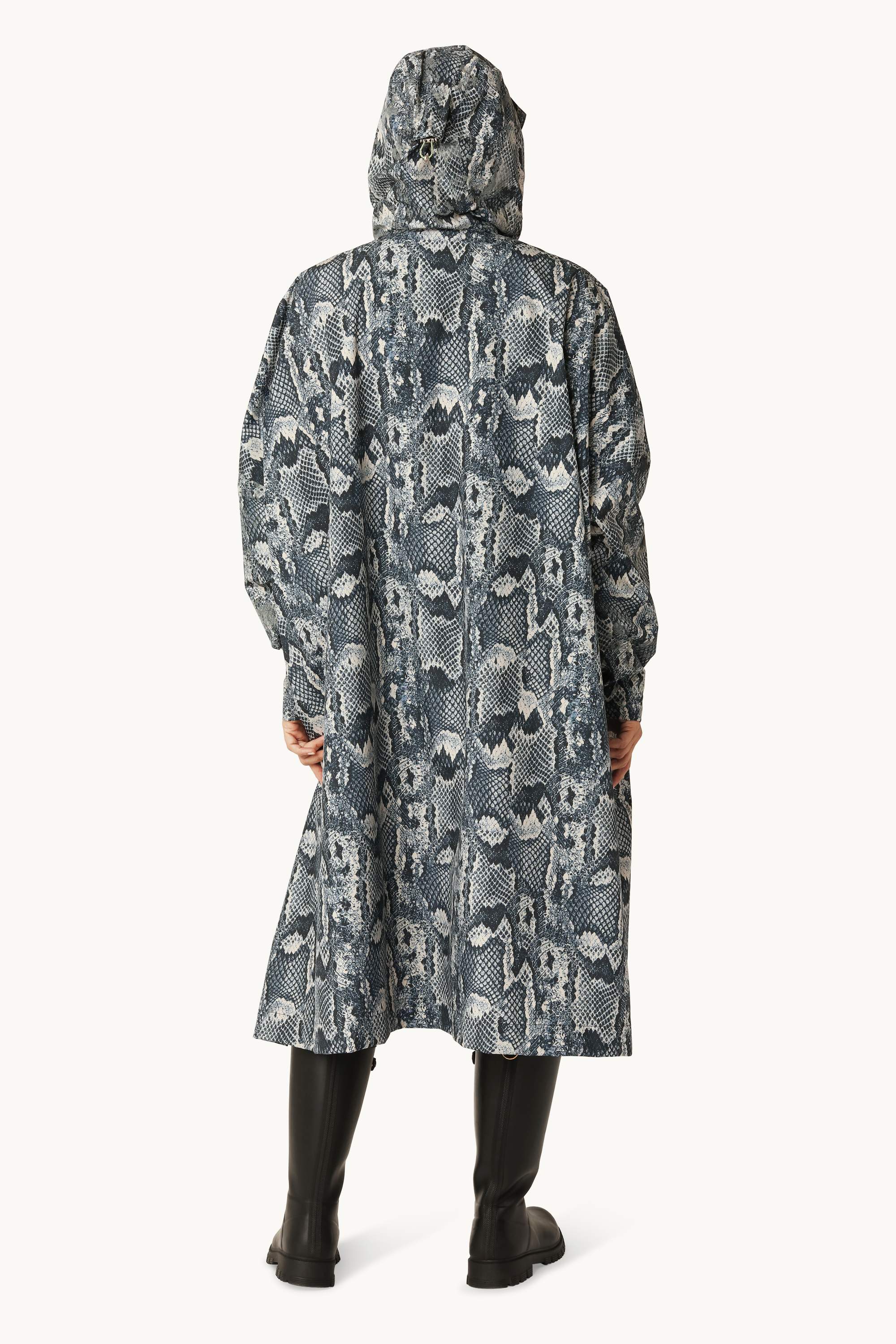 Poncho Raincoat - Dark Blue Snake