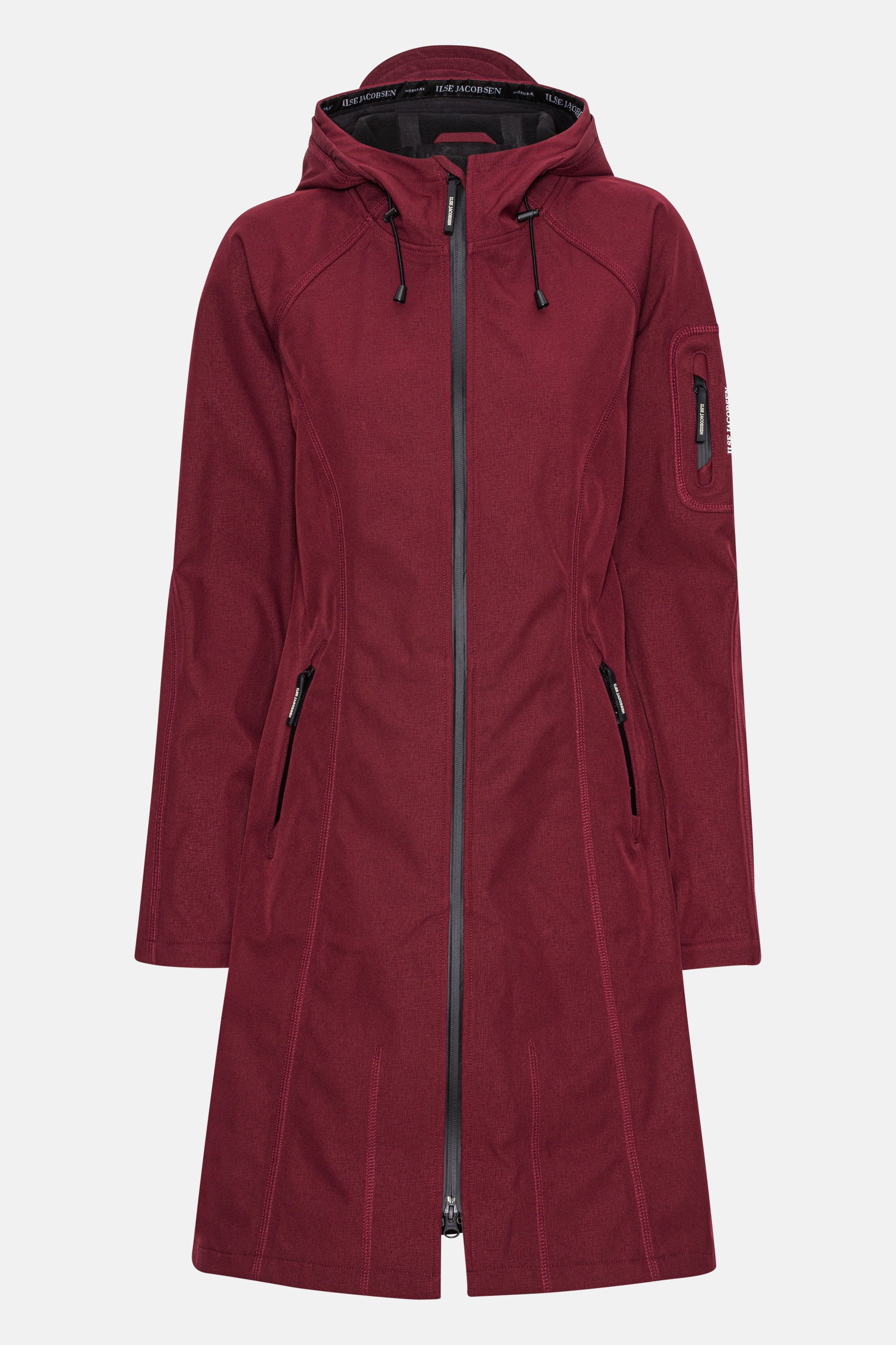 Long Softshell Raincoat - Maroon Banner