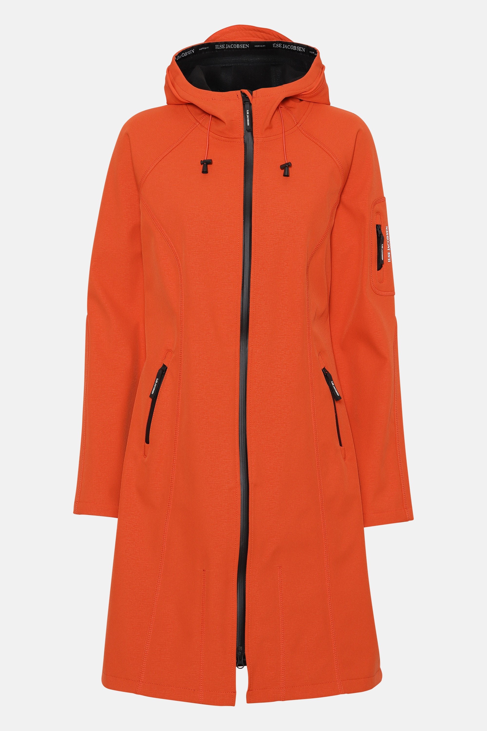 Long Softshell Raincoat - Warm Orange