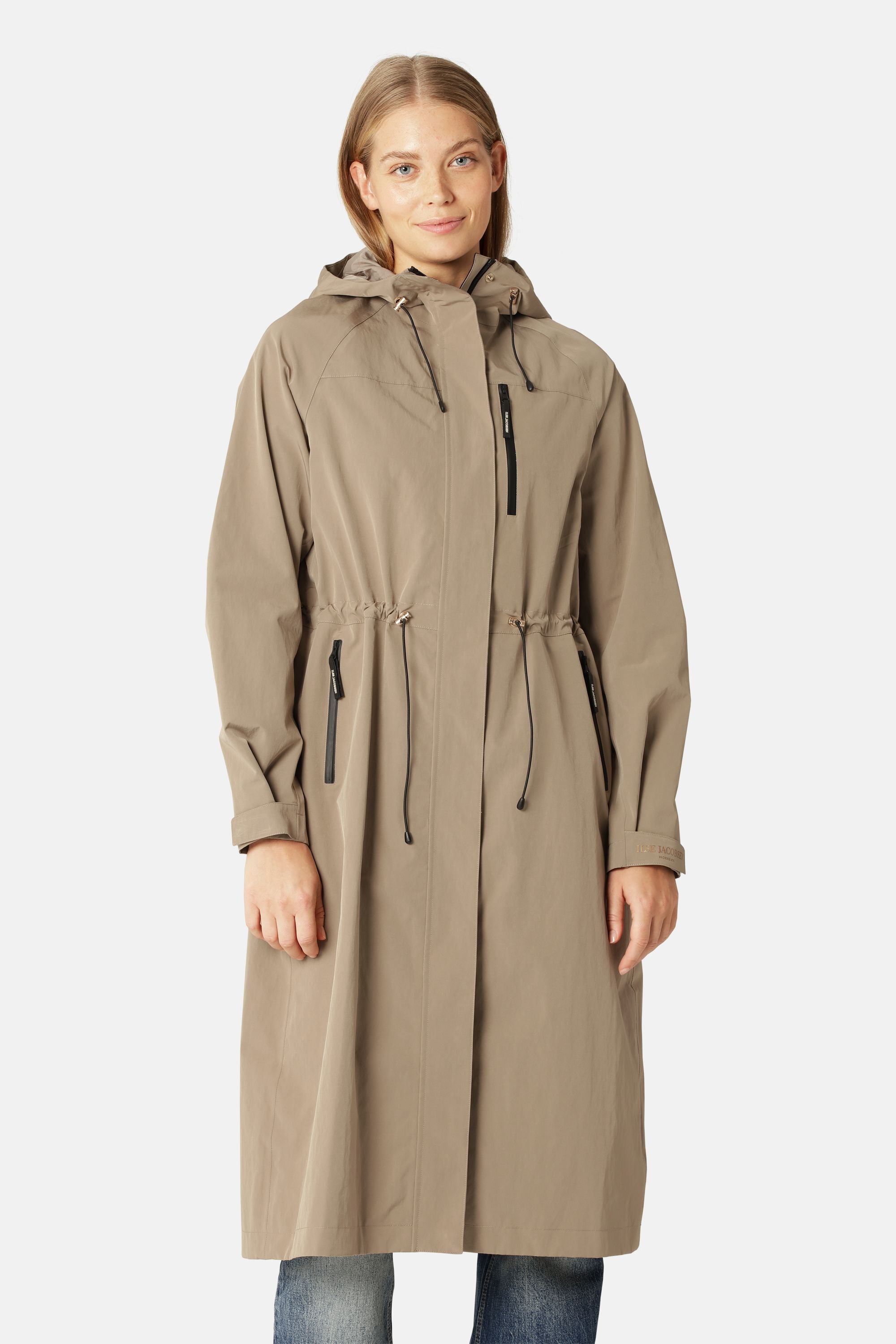 Technical Long Raincoat - Greige