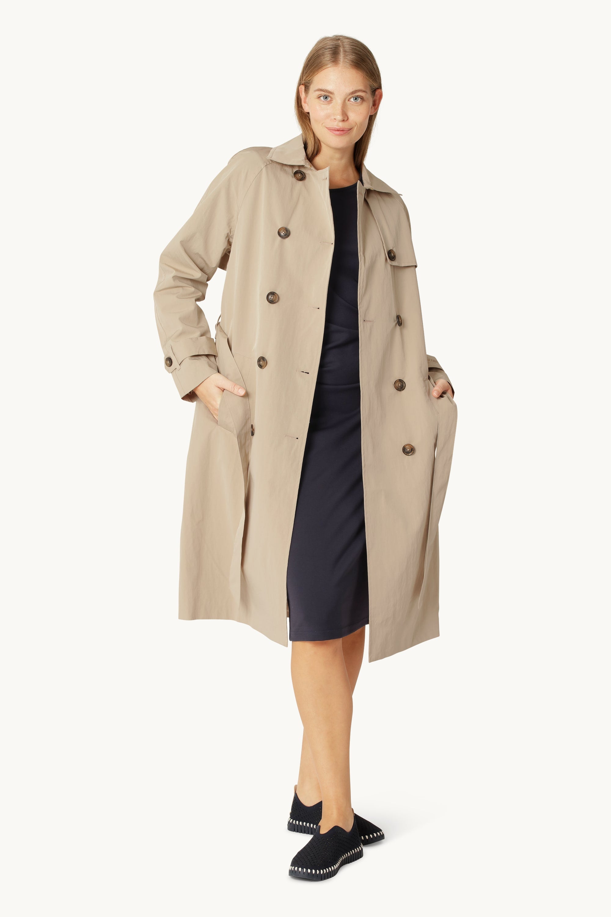 Technical Trench Raincoat - White Pepper