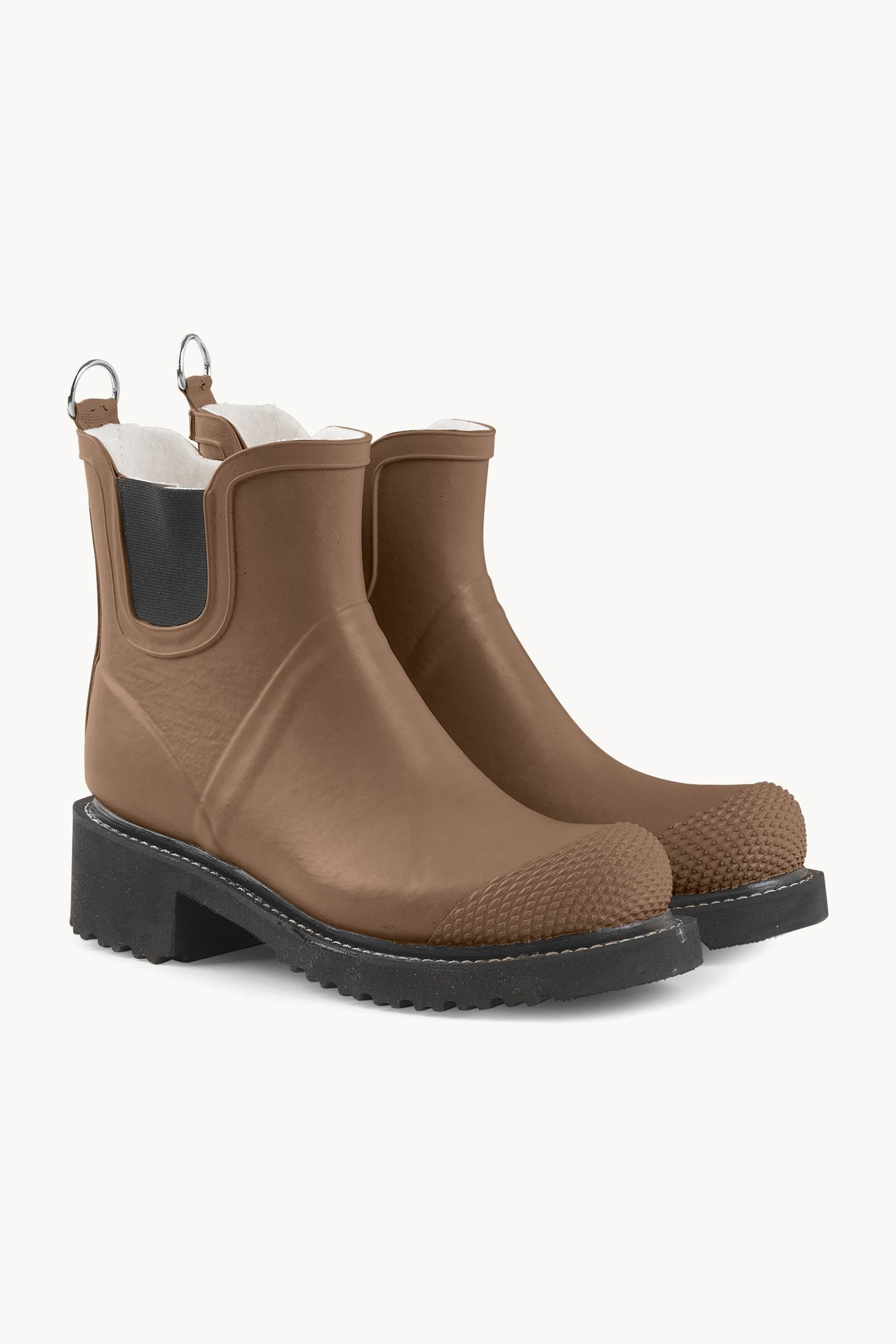 Botas Cortas De Goma Con Tacón Alto - Otter