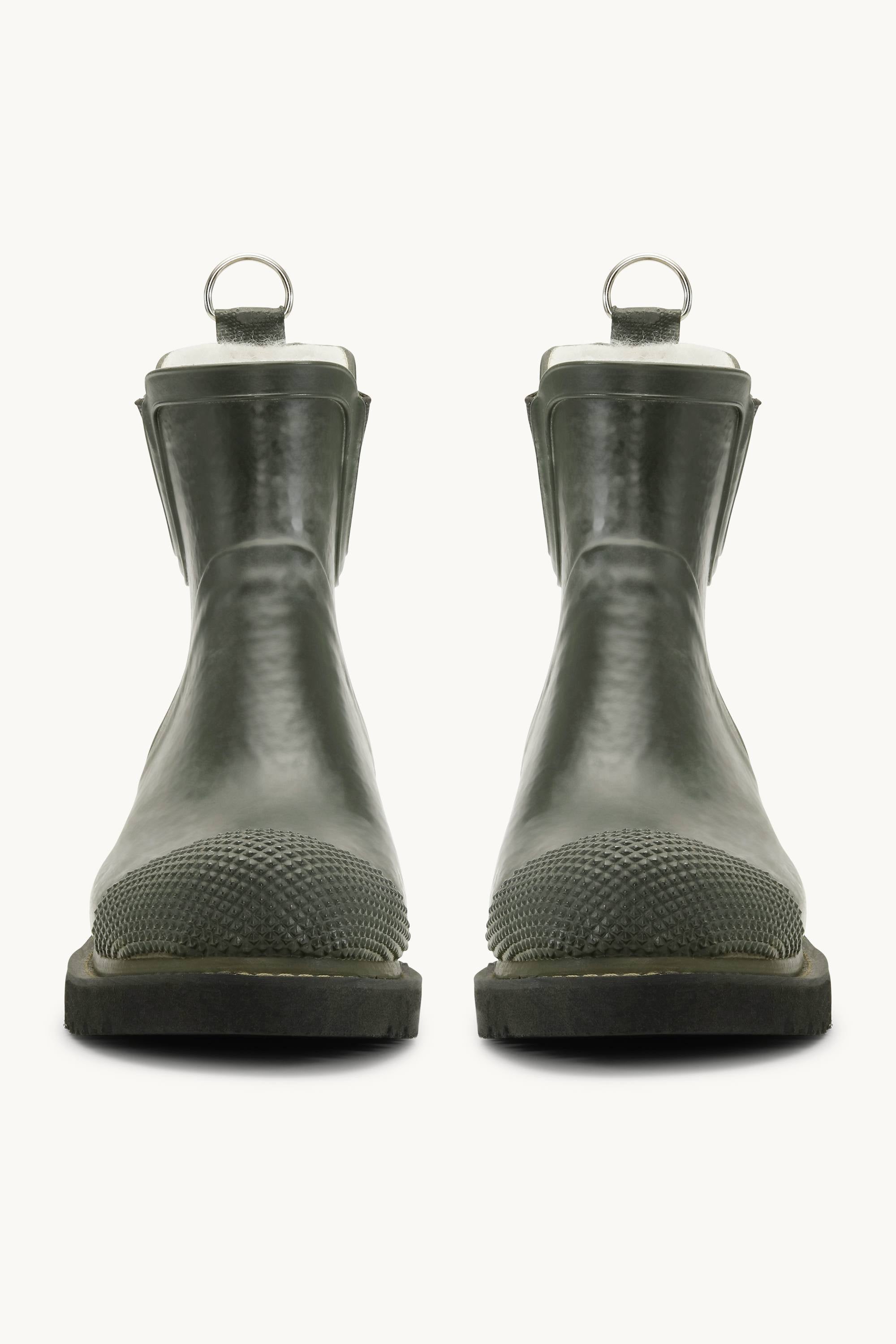 Botas Cortas De Goma Con Tacón Alto - Army