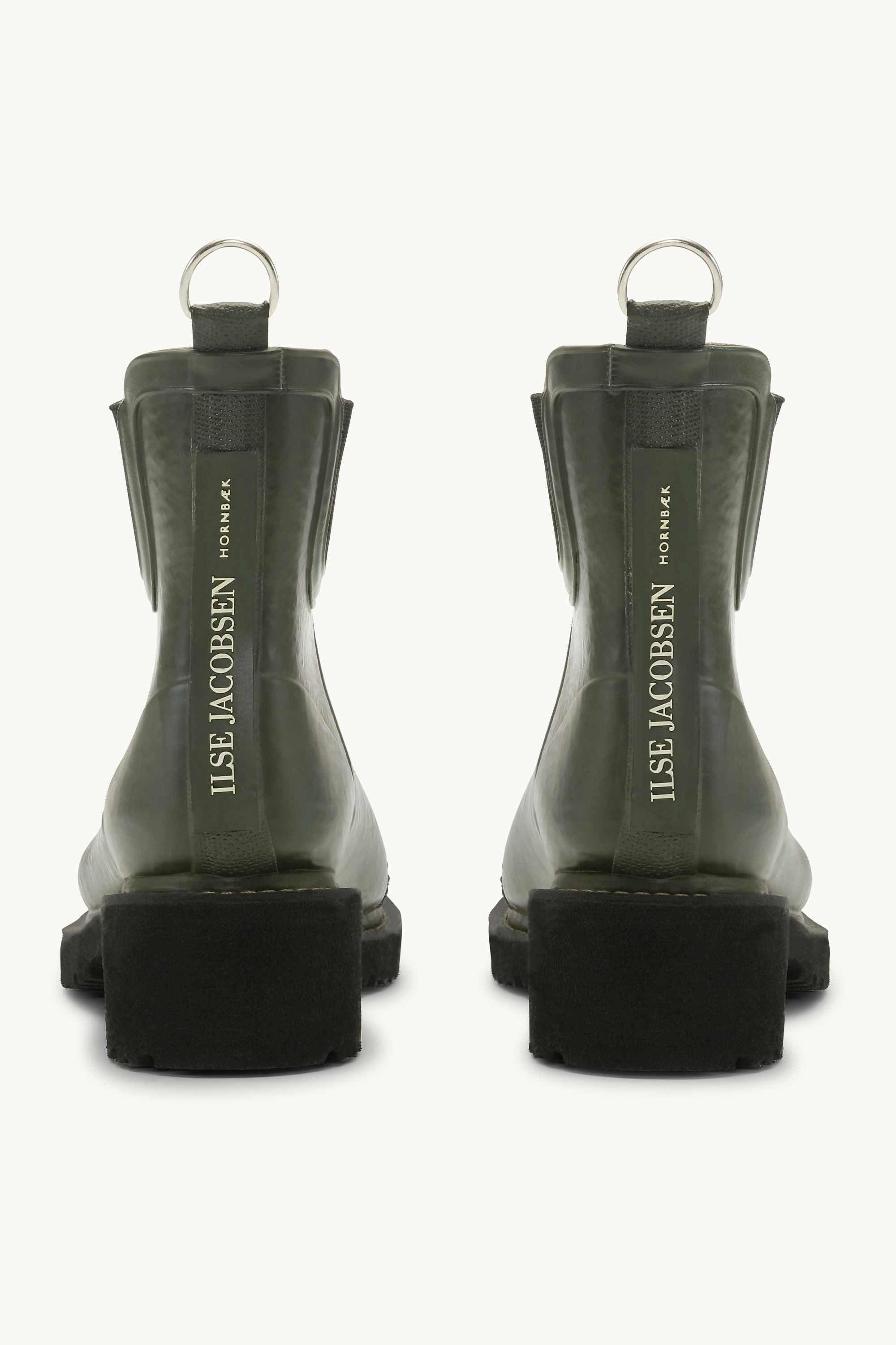 Botas Cortas De Goma Con Tacón Alto - Army