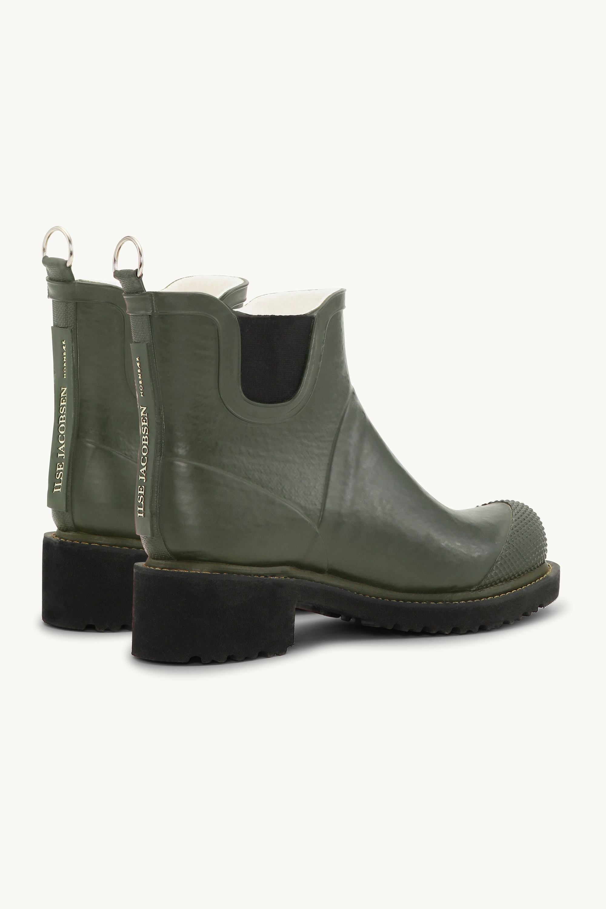 Botas Cortas De Goma Con Tacón Alto - Army
