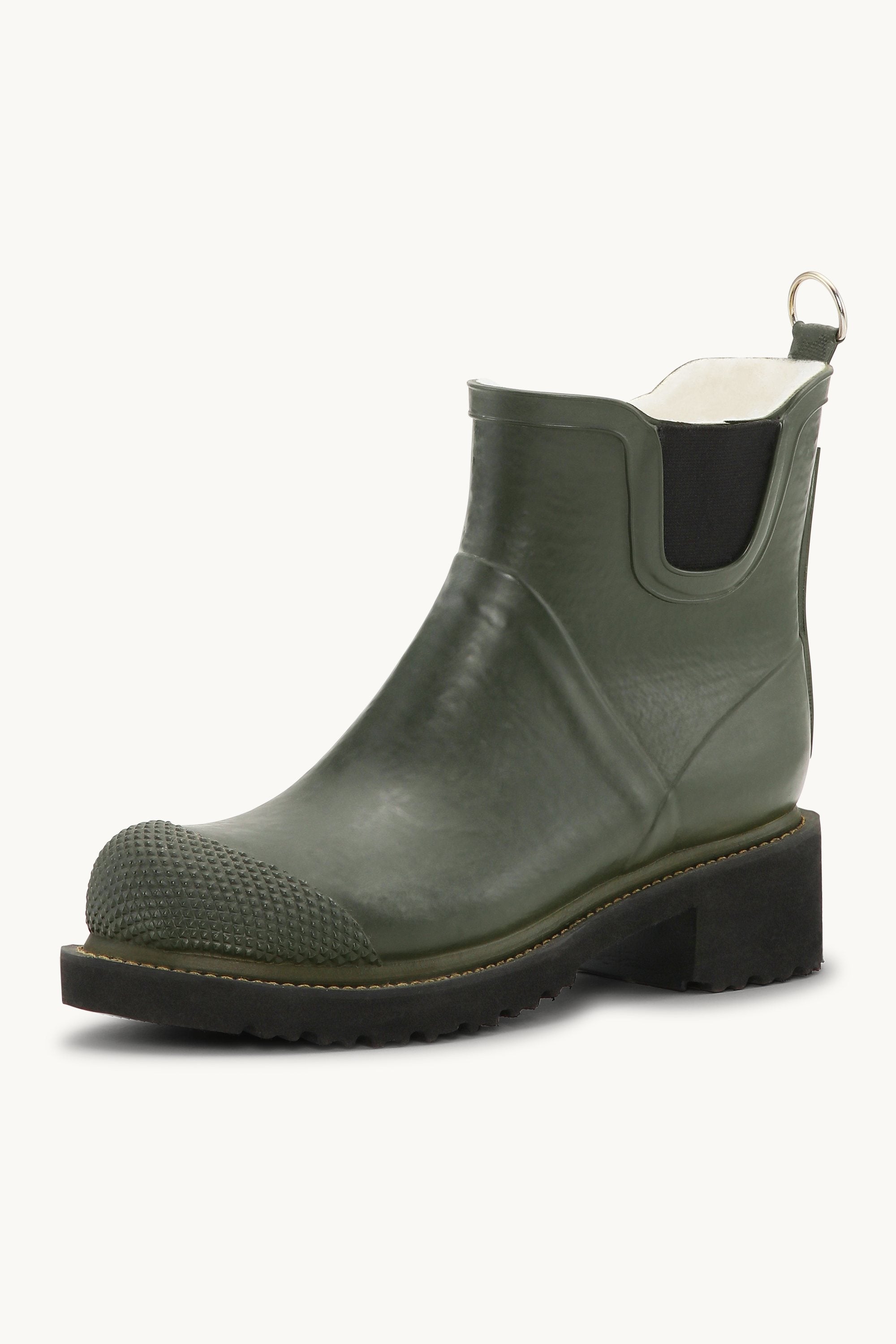 Botas Cortas De Goma Con Tacón Alto - Army