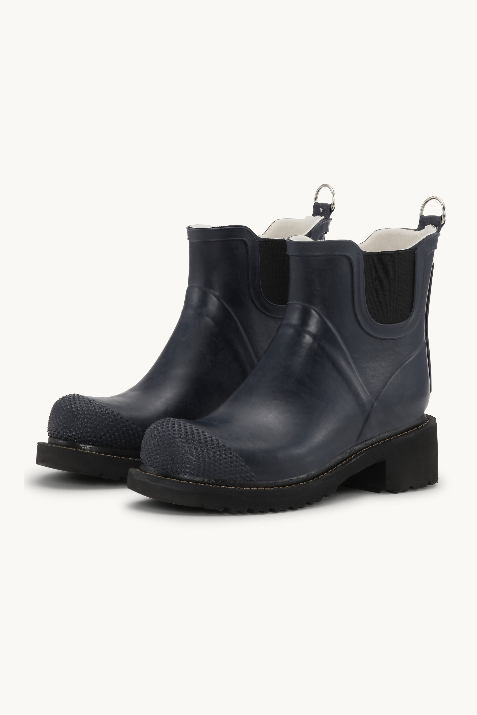 Botas Cortas De Goma Con Tacón Alto - Indigo Oscuro
