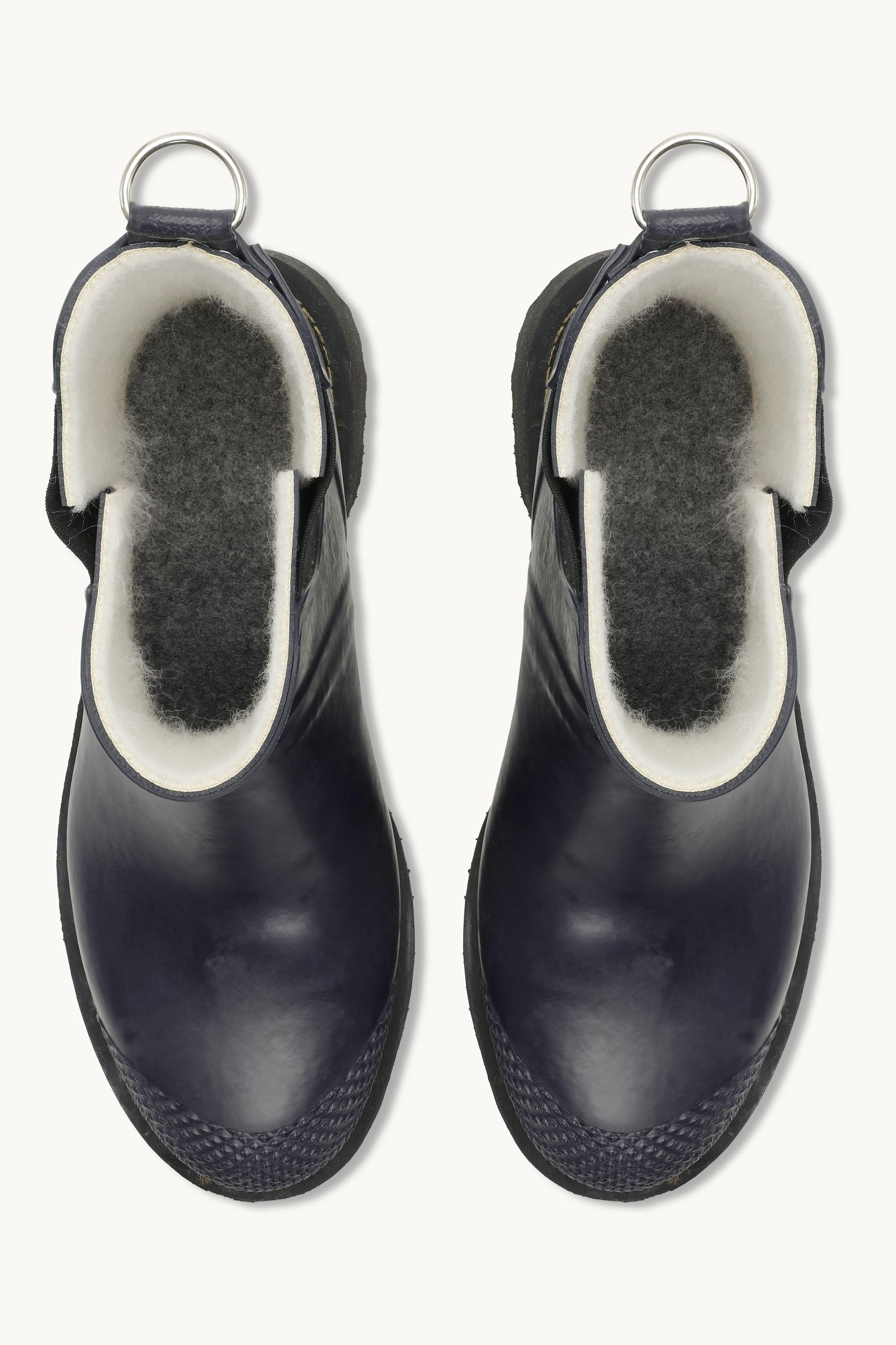 Botas Cortas De Goma Con Tacón Alto - Indigo Oscuro