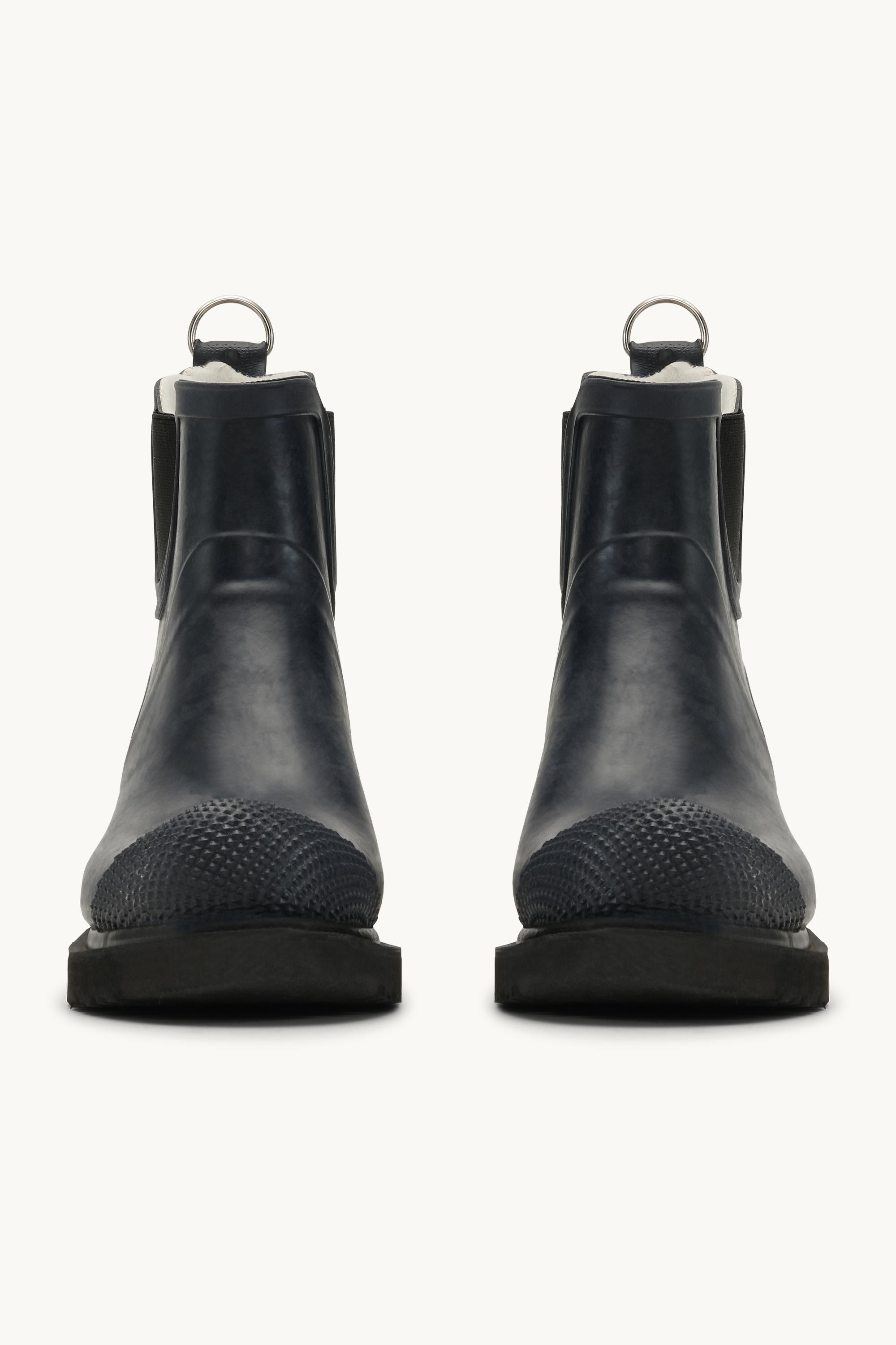 Botas Cortas De Goma Con Tacón Alto - Indigo Oscuro