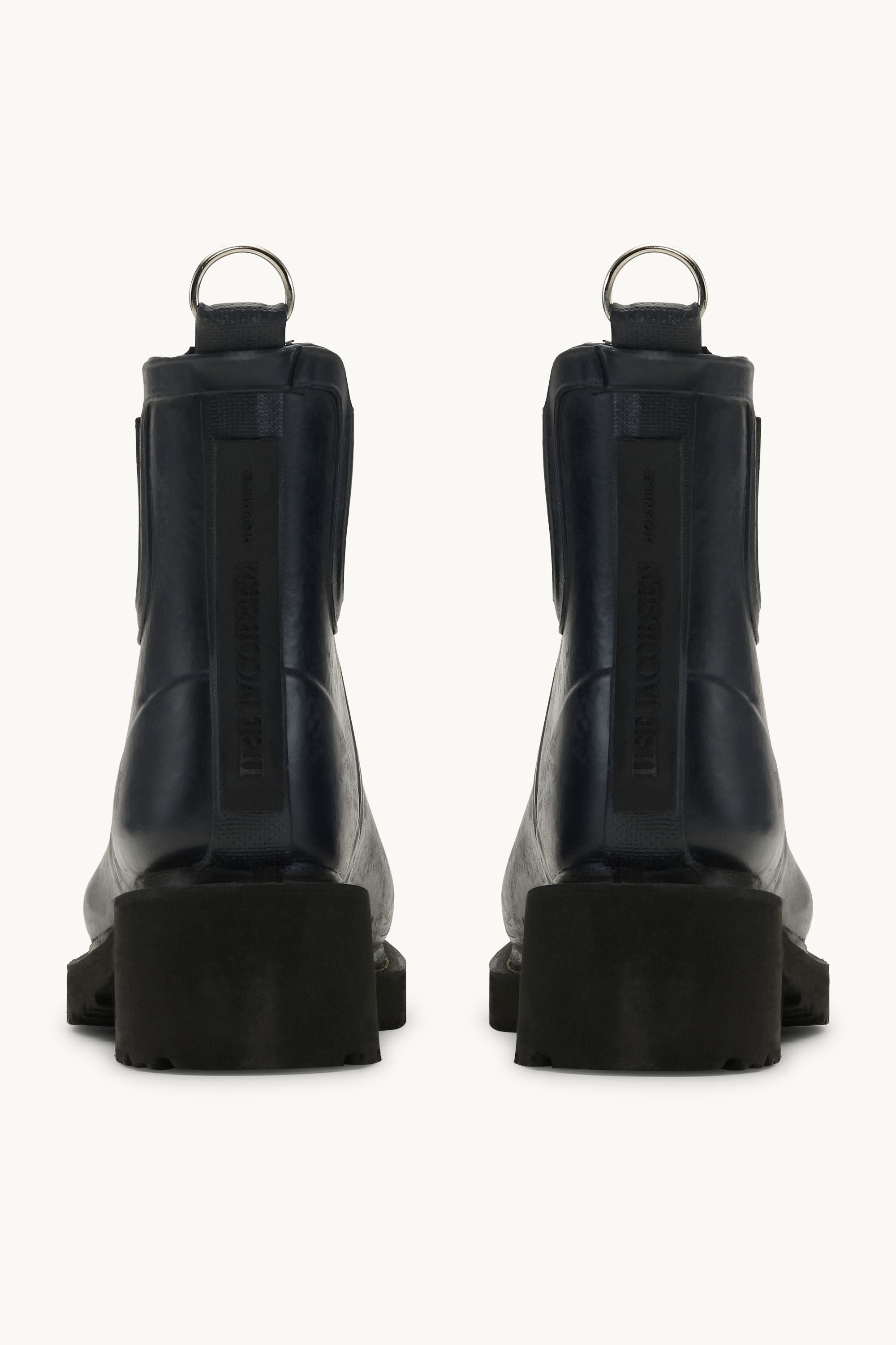 Botas Cortas De Goma Con Tacón Alto - Indigo Oscuro