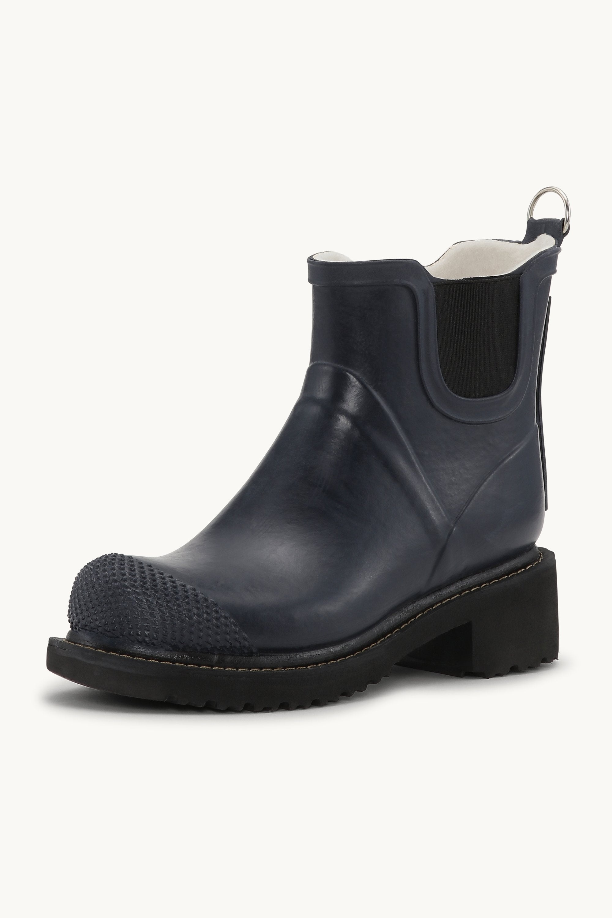 Botas Cortas De Goma Con Tacón Alto - Indigo Oscuro
